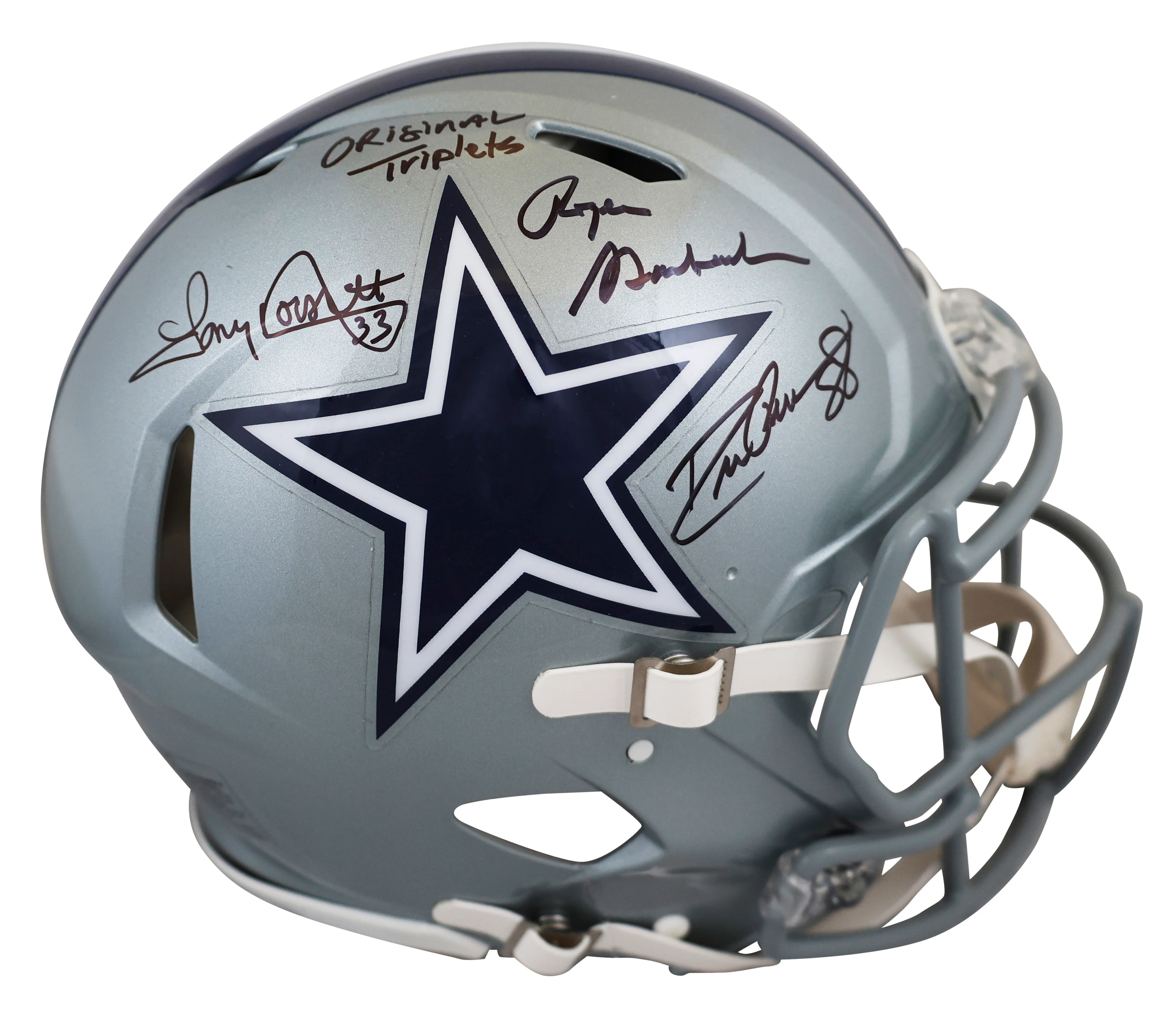 (3) Pearson, Staubach & Dorsett Signed F/S Speed Proline Helmet W/ Case BAS Wit - Image 3
