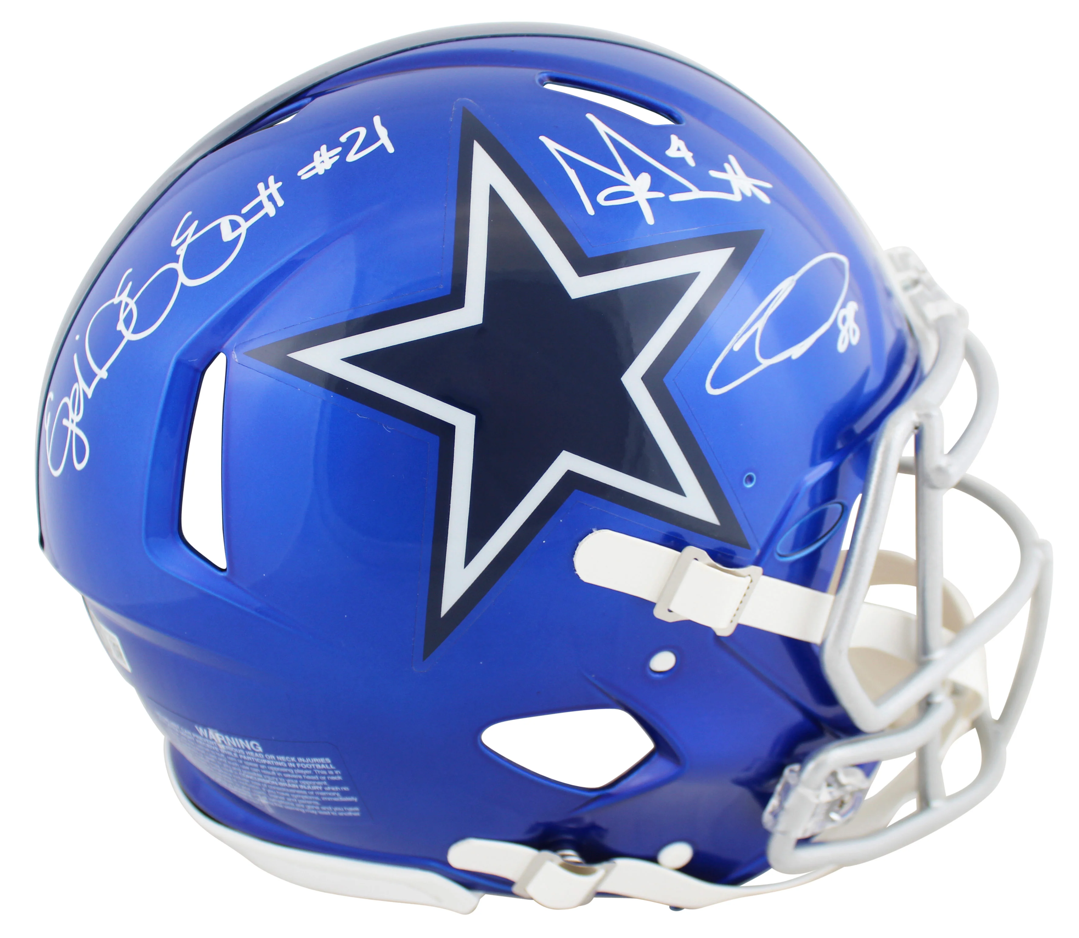 (3) Prescott, Elliott, Lamb Signed Flash F/S Speed Proline Helmet W/ Case BAS W - Image 3