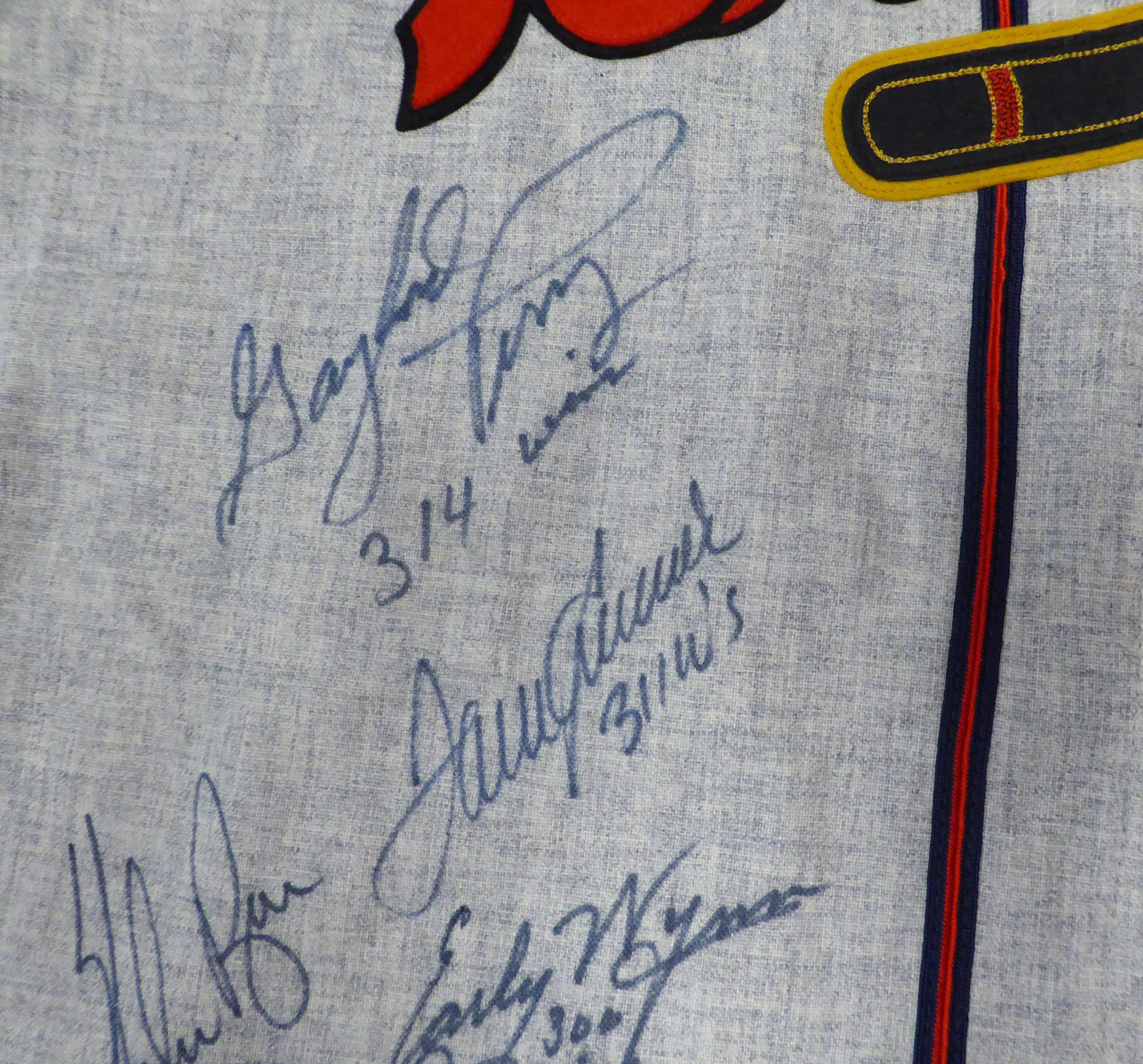 300 Win Club Autographed Jersey With 8 Signatures Including Nolan Ryan, Tom Seaver and Warren Spahn JSA #XX71926 - Image 3