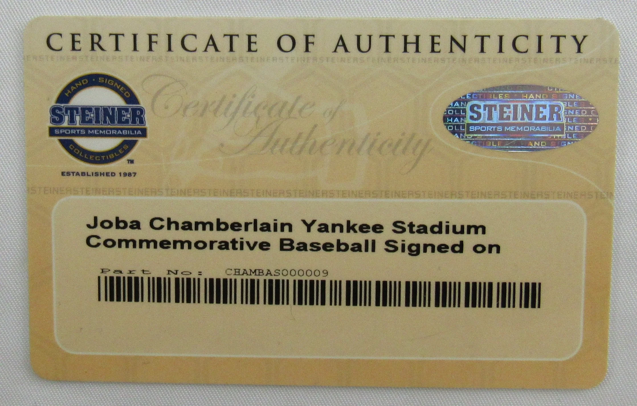 Joba Chamberlain Signed Rawlings Baseball Steiner COA - Image 5