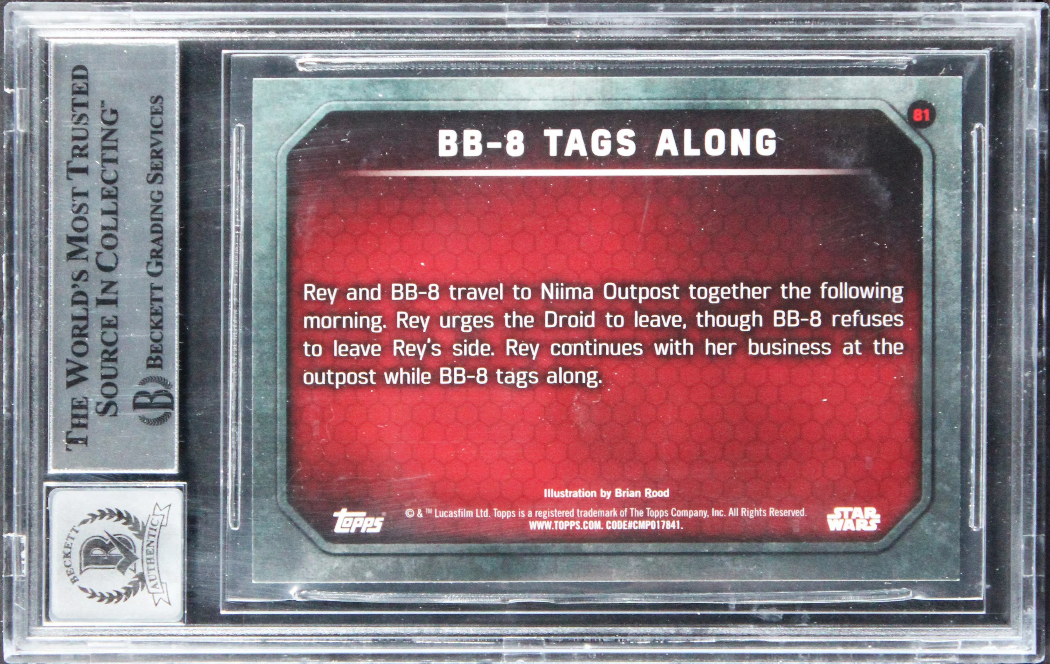 (4) Alzmann +3 Signed 2015 Star Wars TFA SO LG #81 Card Auto GM 10! BAS Slabbed - Image 3