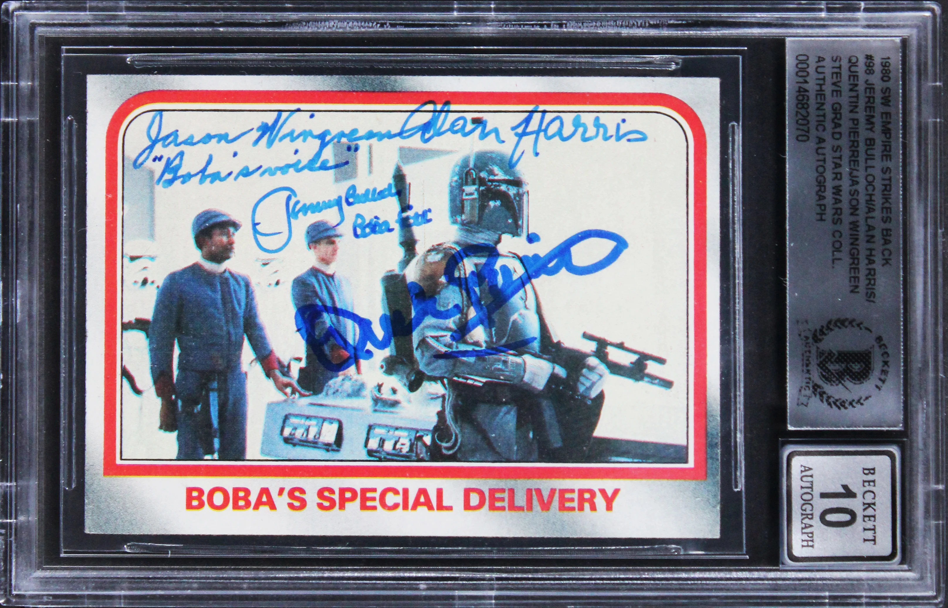 (4) Bulloch +3 "2x Insc" Signed 1980 Star Wars ESB #98 Card Auto 10! BAS Slabbed - Image 2