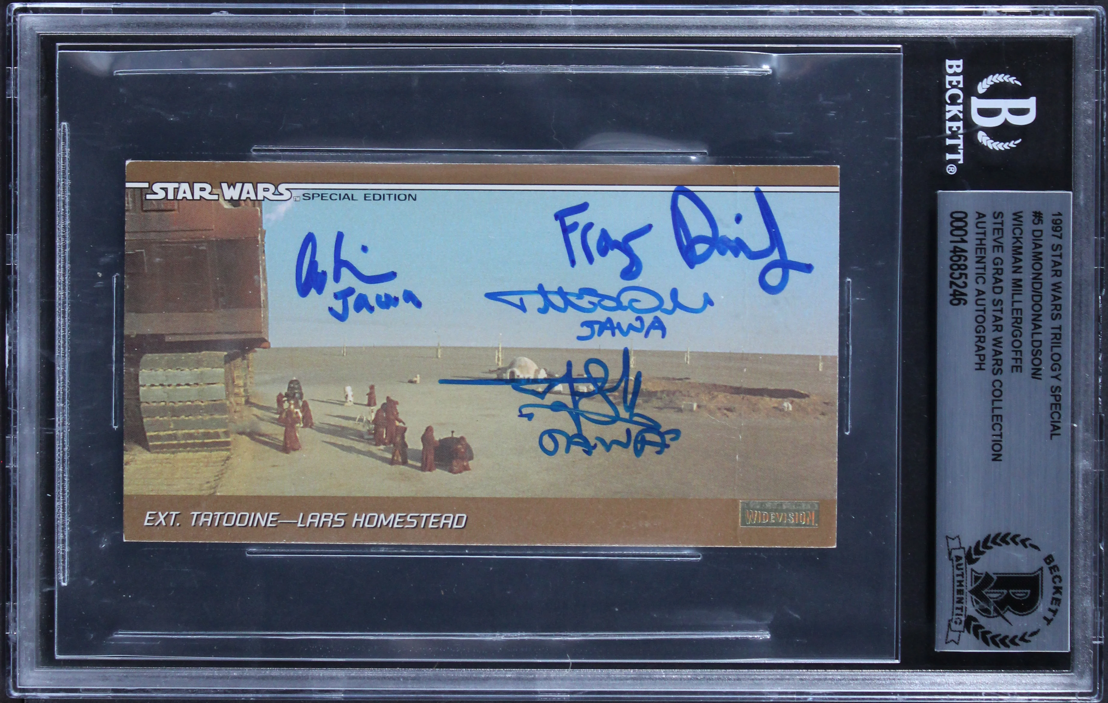 (4) Diamond, Goffe +2 Signed 1997 Star Wars Trilogy Special #5 Card BAS Slabbed - Image 2