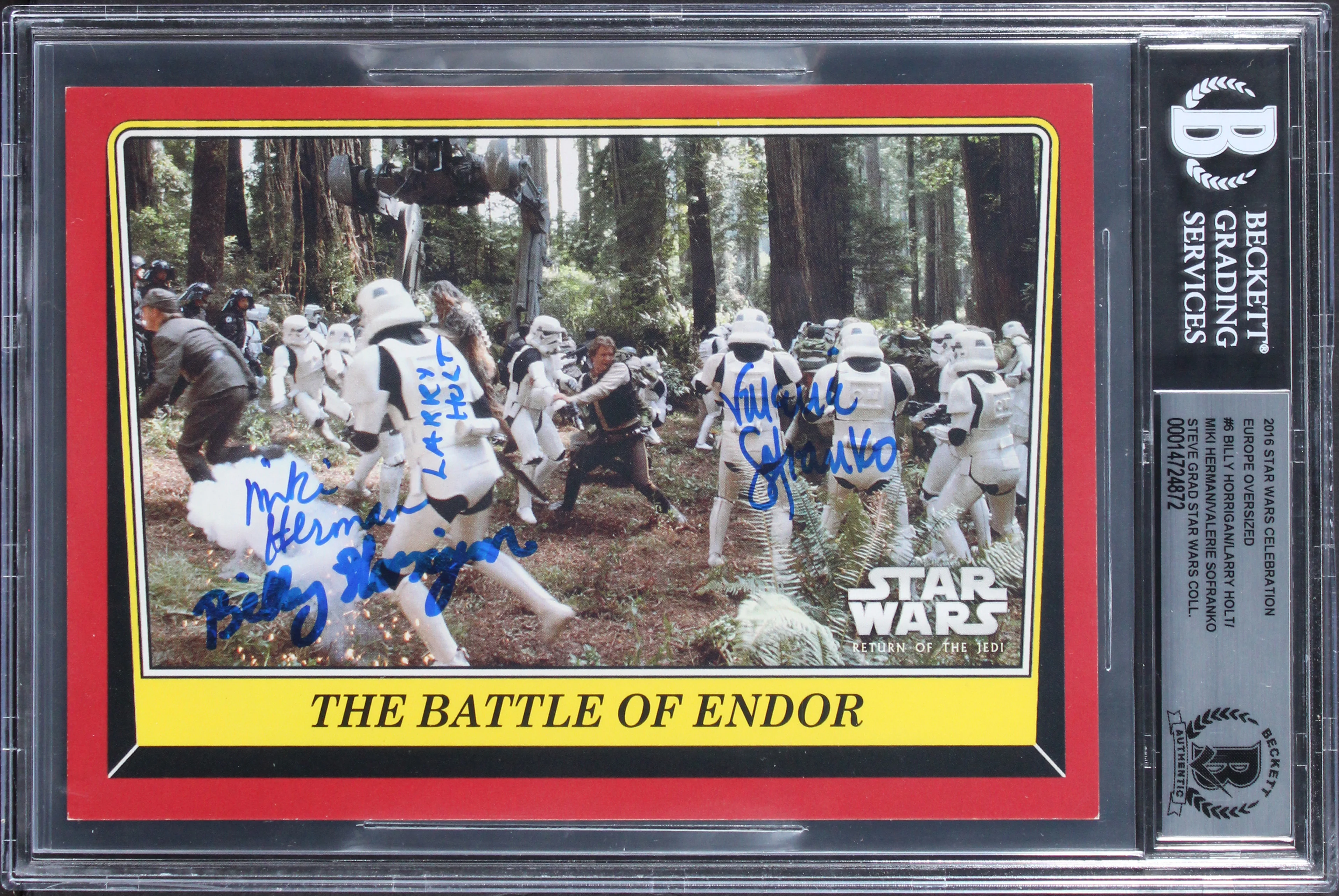 (4) Horrigan +3 Signed 2016 Star Wars Celebration Euro OVS #6 Card BAS Slabbed - Image 2