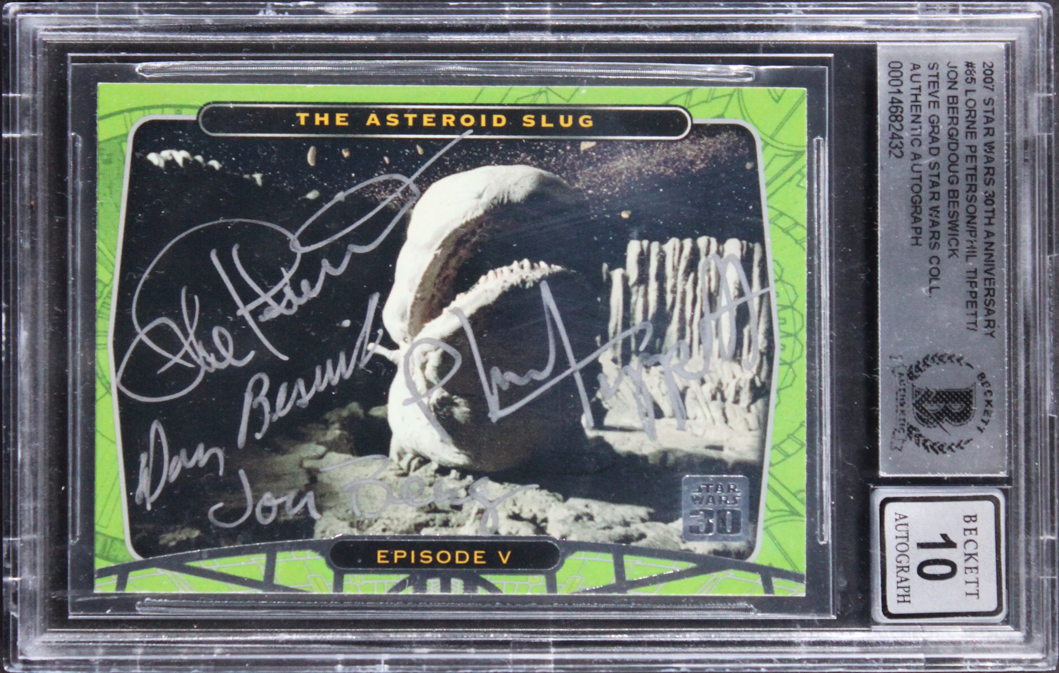 (4) Peterson +3 Signed 2007 Star Wars 30th Anniv #85 Card Auto 10! BAS Slabbed - Image 2