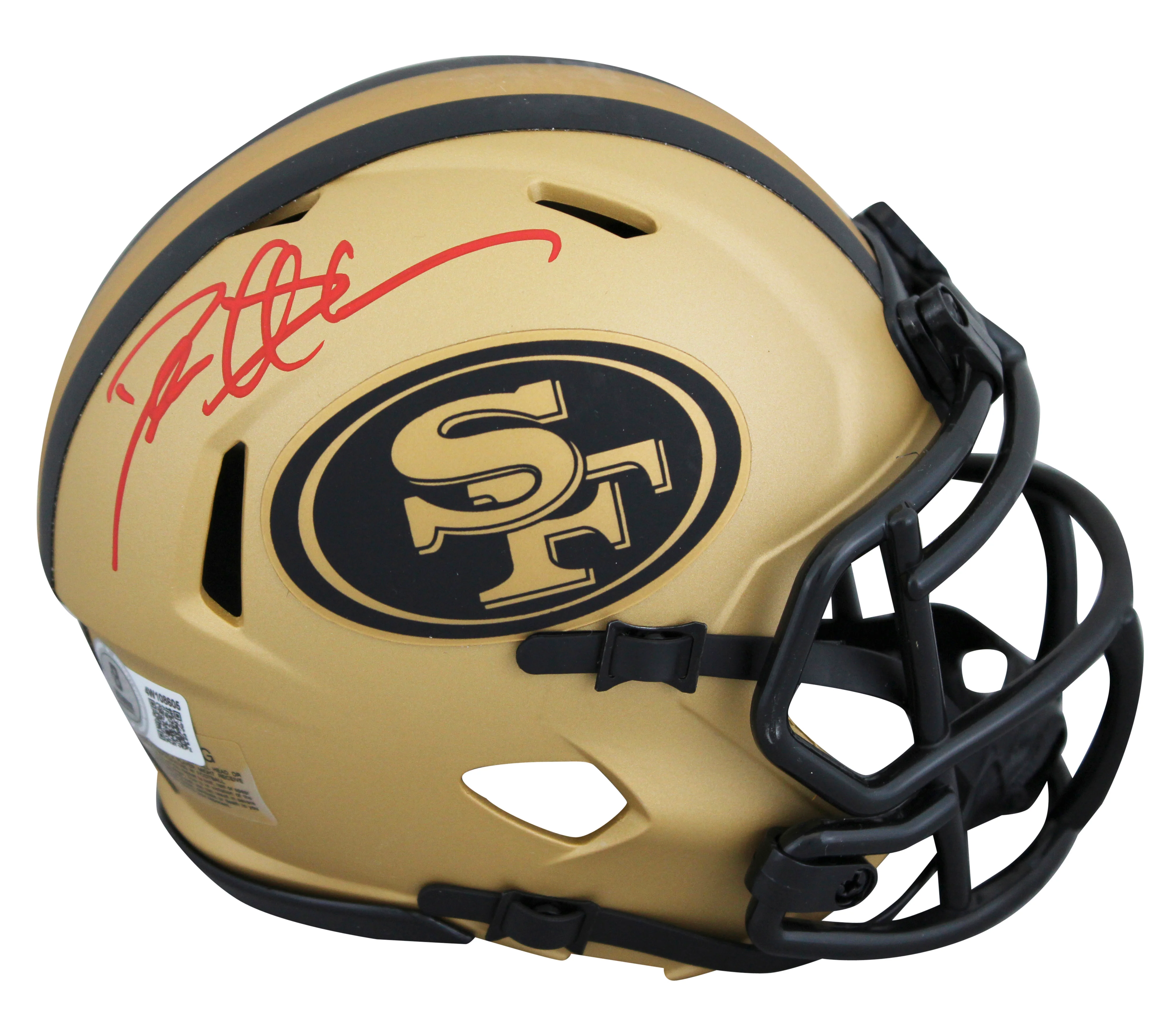 49ers Deion Sanders Authentic Signed Rave Speed Mini Helmet BAS Witnessed - Image 2