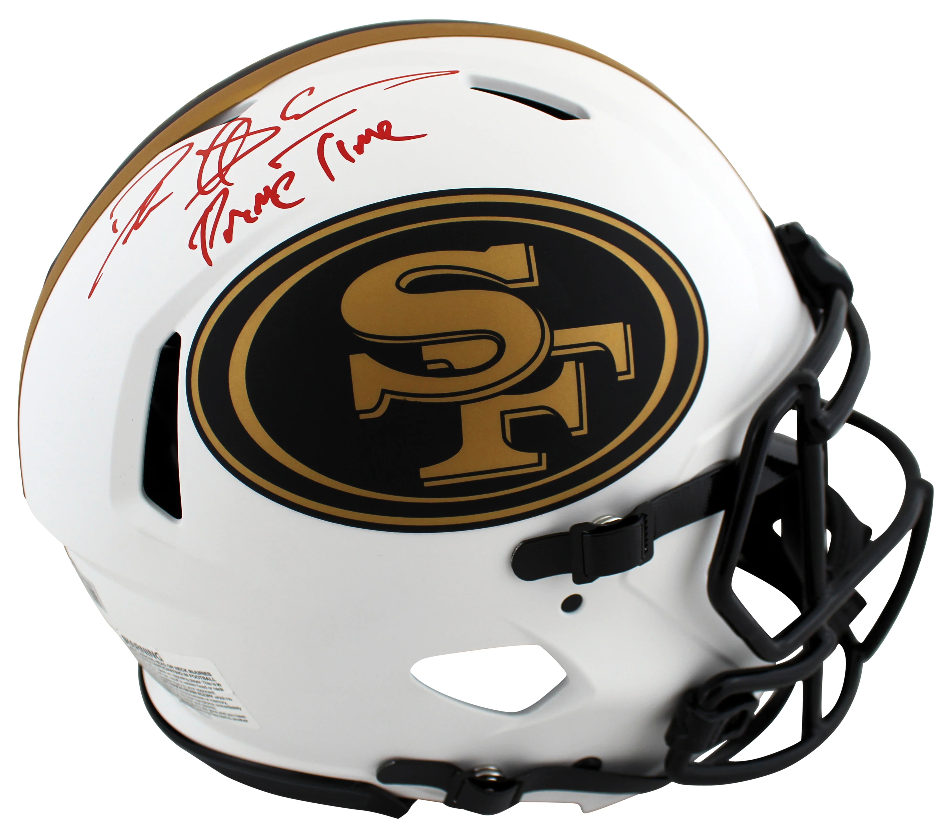 49ers Deion Sanders Signed Lunar Full Size Speed Proline Helmet W/ Case BAS Wit - Image 3