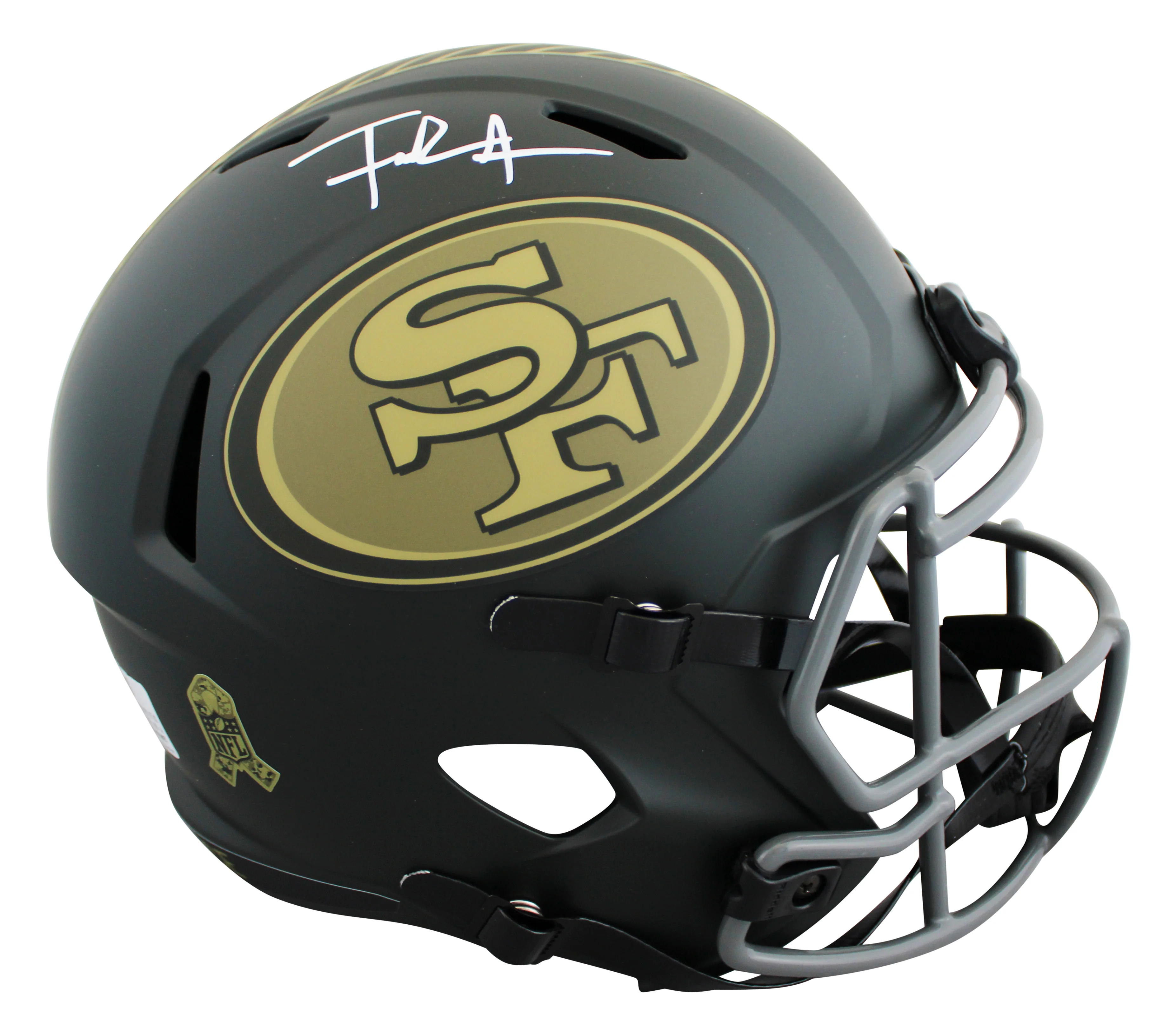 49ers Frank Gore Signed Salute To Service IV Full Size Speed Rep Helmet BAS Wit - Image 2