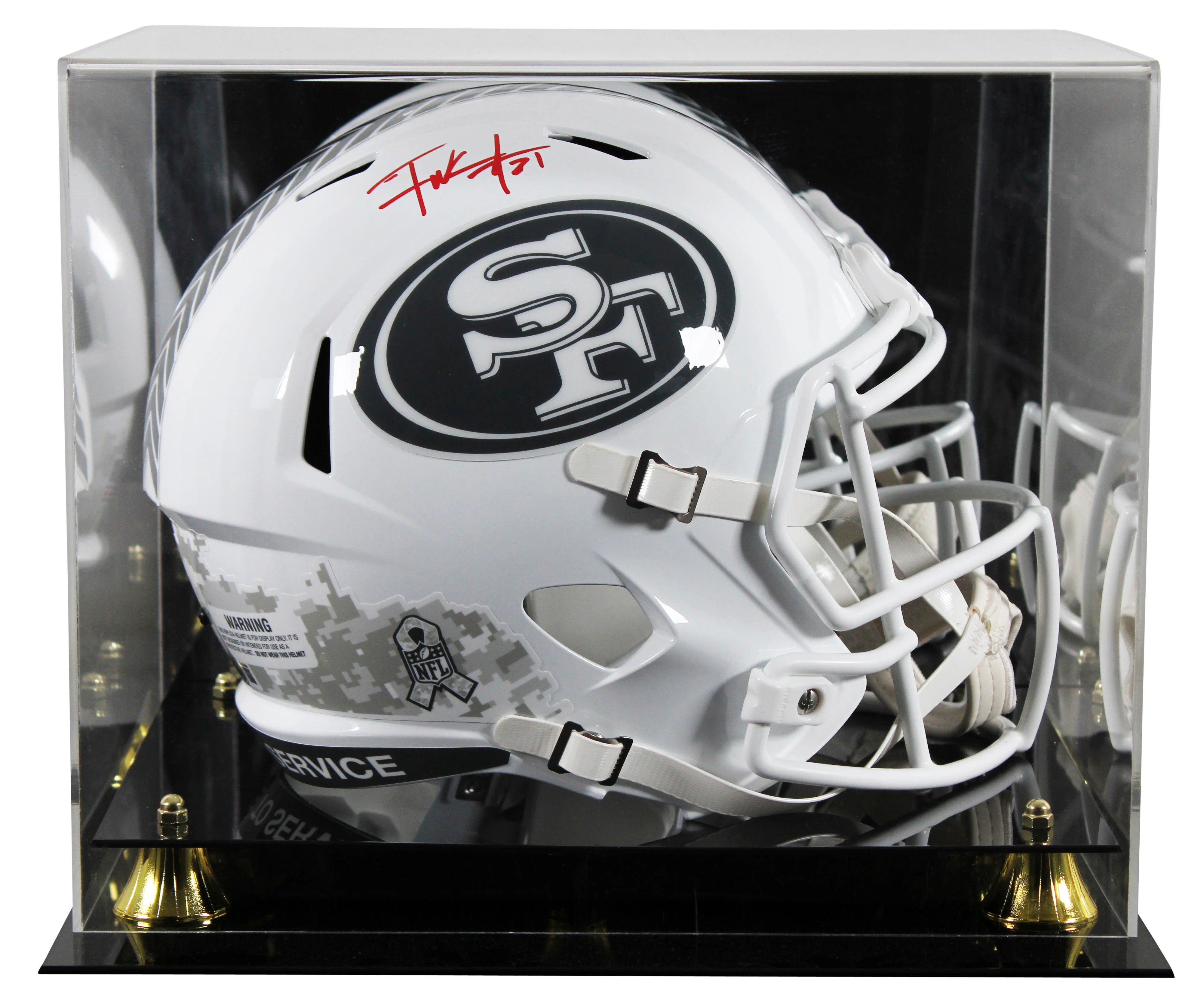 49ers Frank Gore Signed STS III Full Size Speed Rep Helmet W/ Case BAS Witnessed - Image 2
