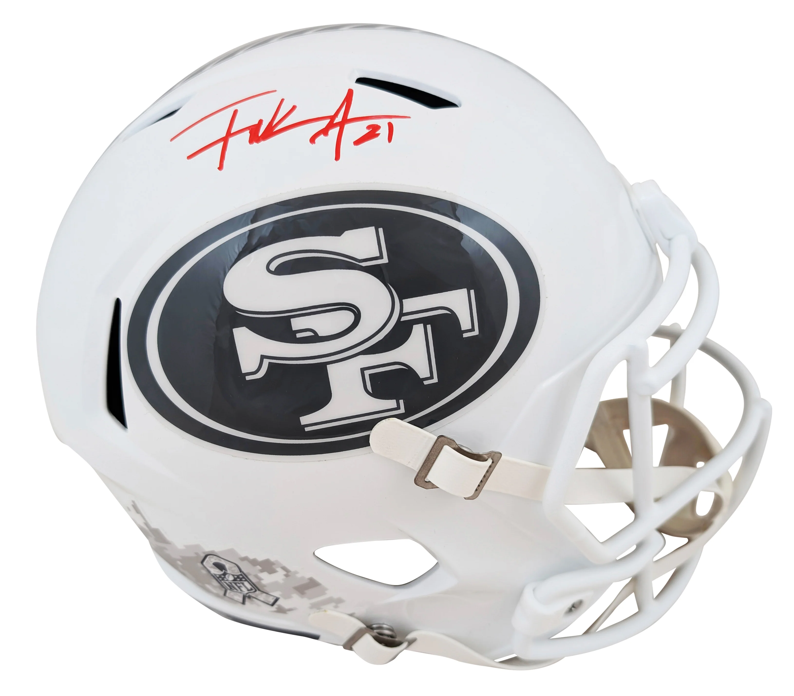 49ers Frank Gore Signed STS III Full Size Speed Rep Helmet W/ Case BAS Witnessed - Image 3