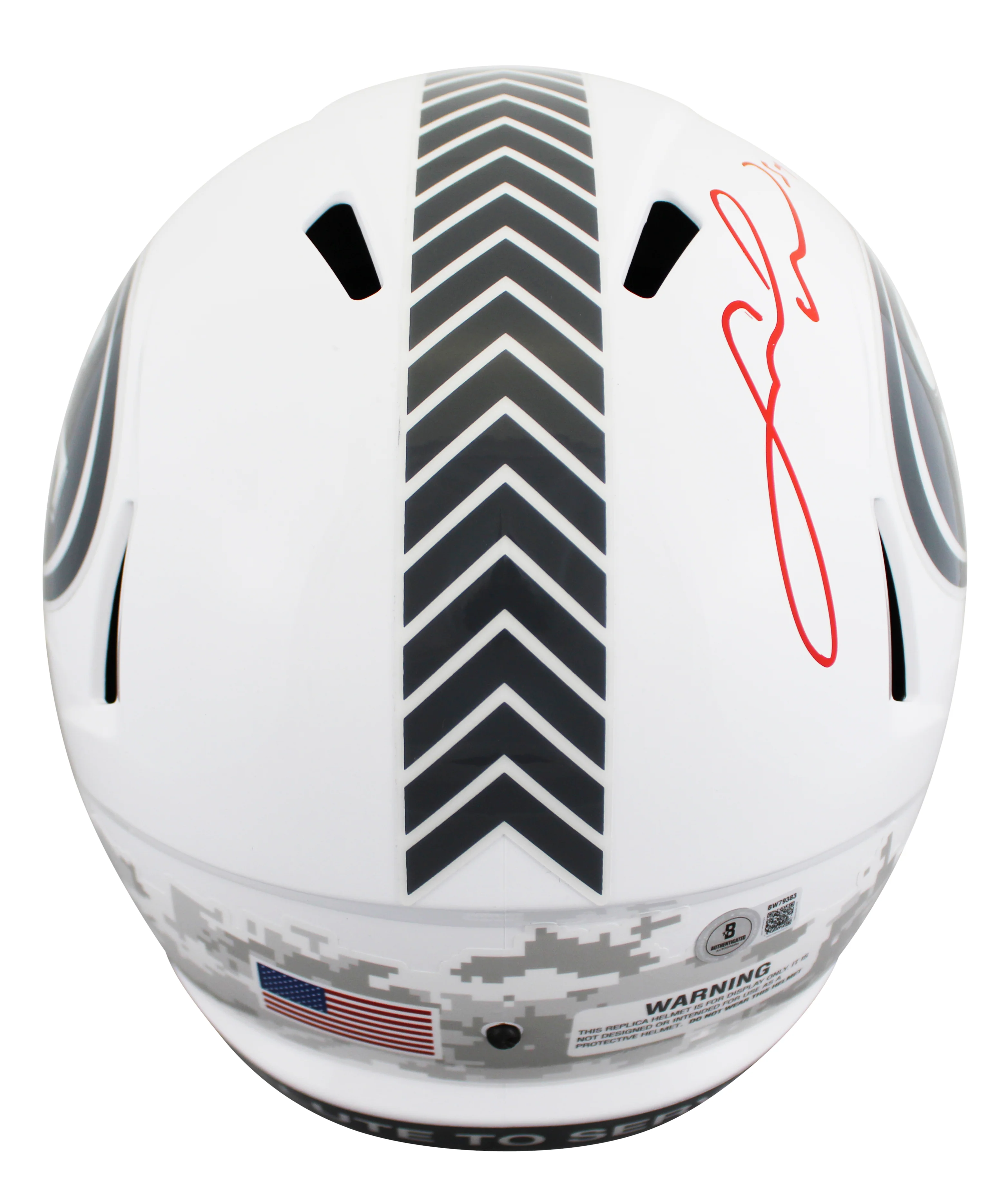 49ers Fred Warner Signed Salute To Service III Full Size Speed Rep Helmet BAS - Image 3