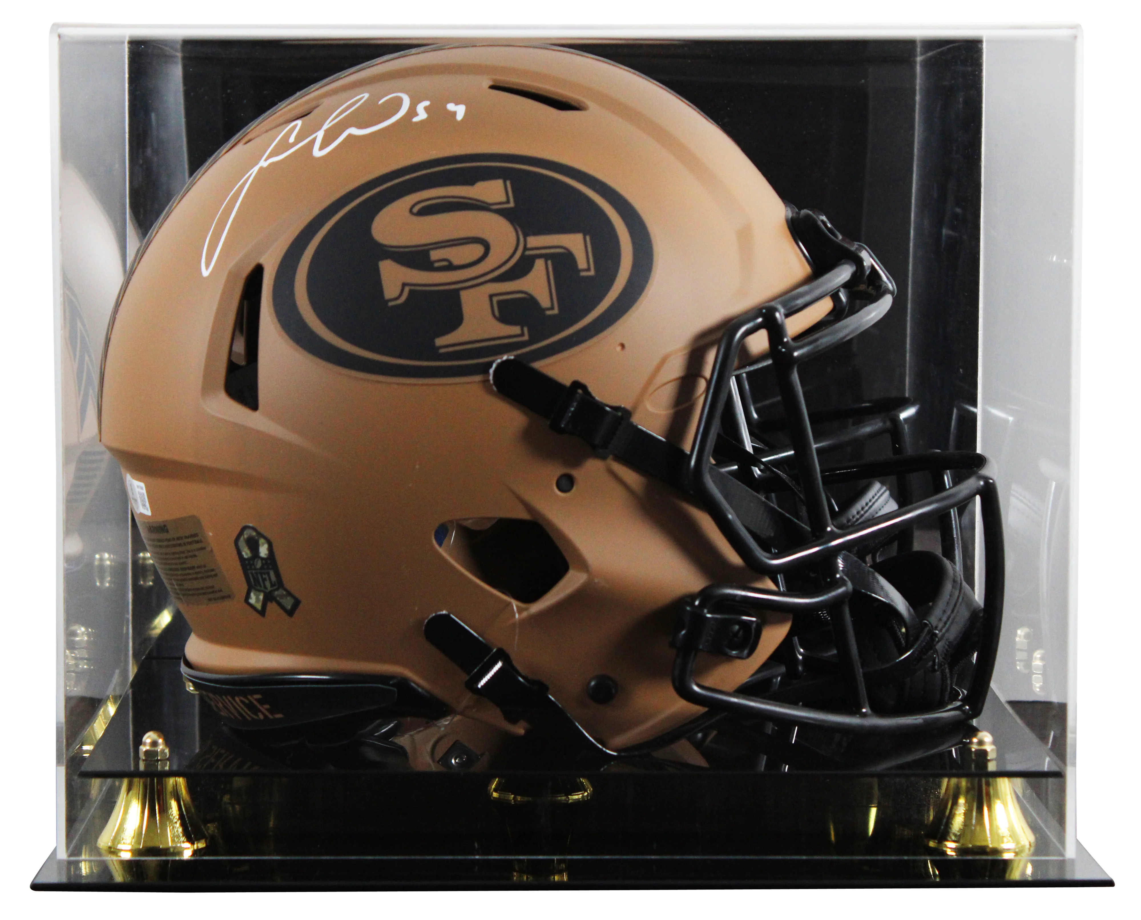 49ers Fred Warner Signed STS II Full Size Speed Proline Helmet W/ Case BAS - Image 2