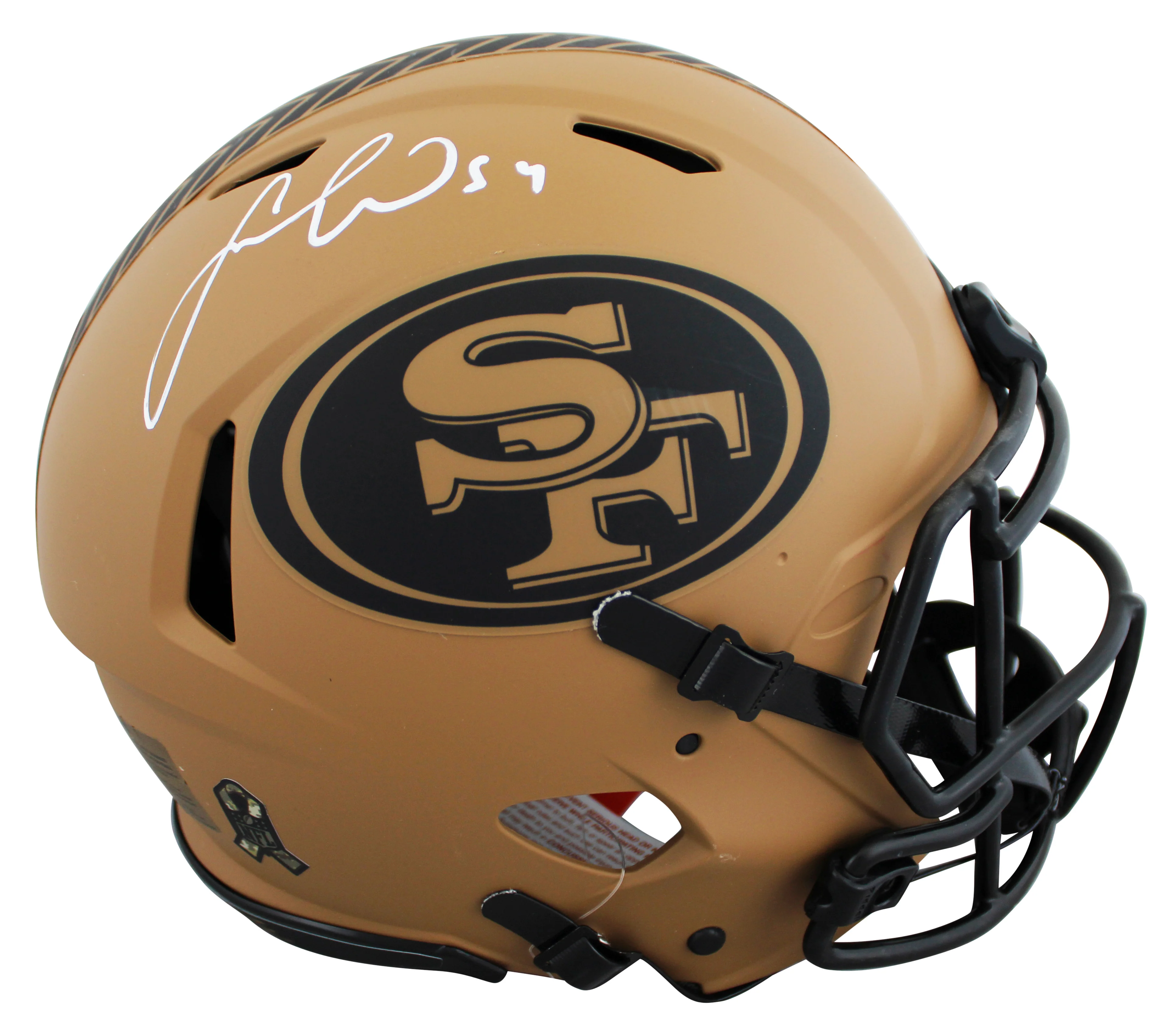 49ers Fred Warner Signed STS II Full Size Speed Proline Helmet W/ Case BAS - Image 3