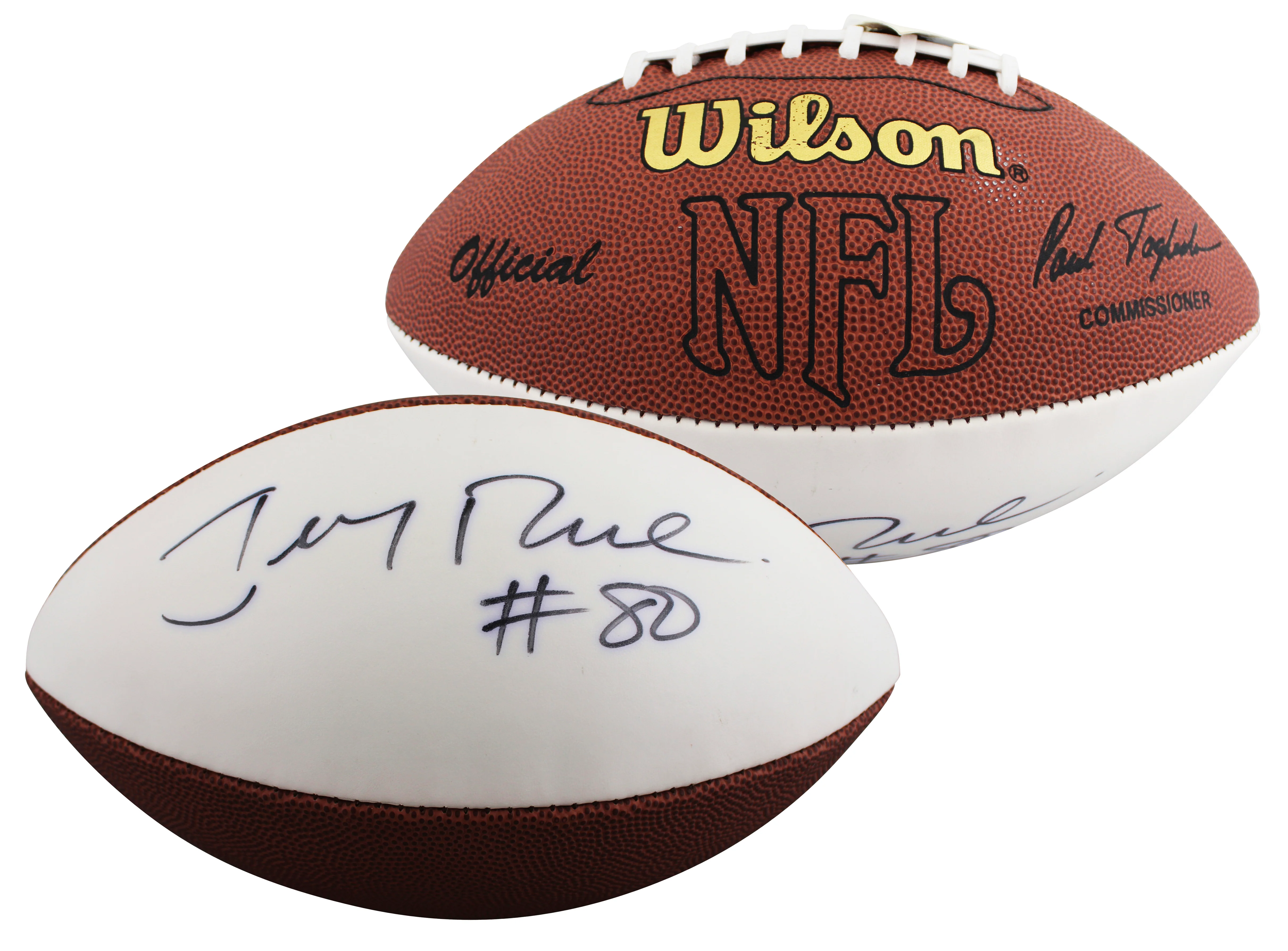 49ers Jerry Rice Signed Wilson Official White Panel Nfl Football BAS #BV70233 - Image 2
