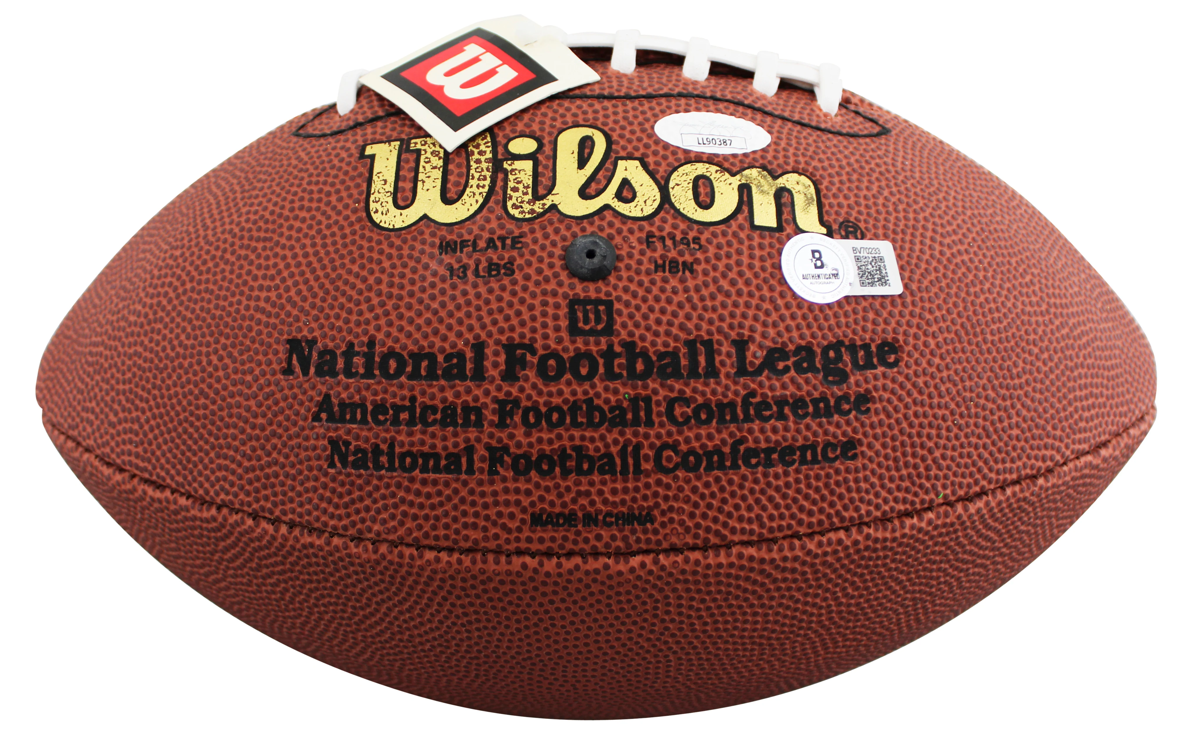 49ers Jerry Rice Signed Wilson Official White Panel Nfl Football BAS #BV70233 - Image 5