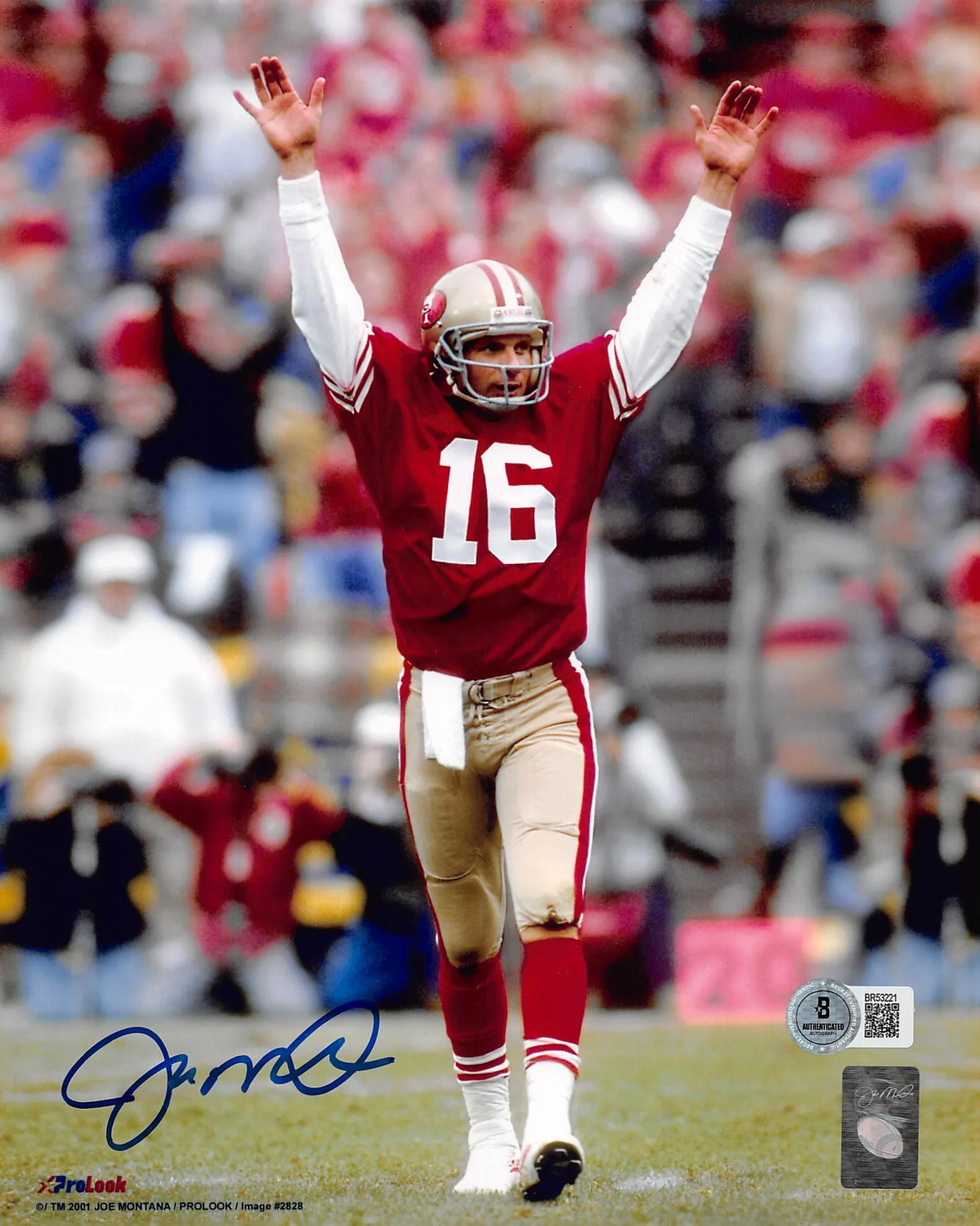 49ers Joe Montana Authentic Signed 8x10 Vertical Celebration Photo BAS - Image 2