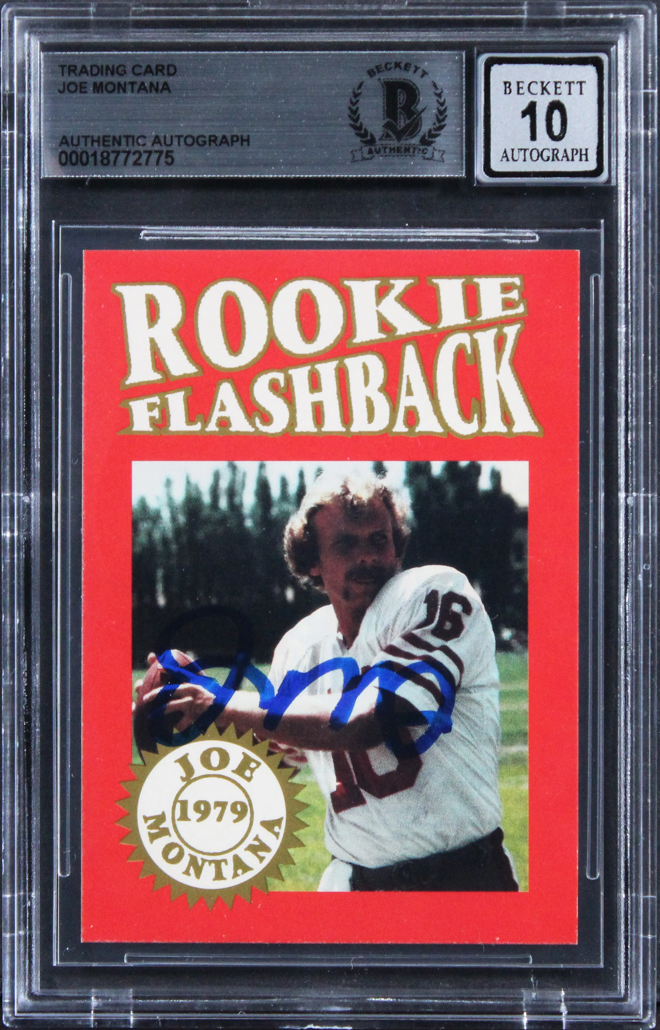 49ers Joe Montana Signed Rookie Flashbacks Card Auto Grade Mint 10! BAS Slabbed - Image 2