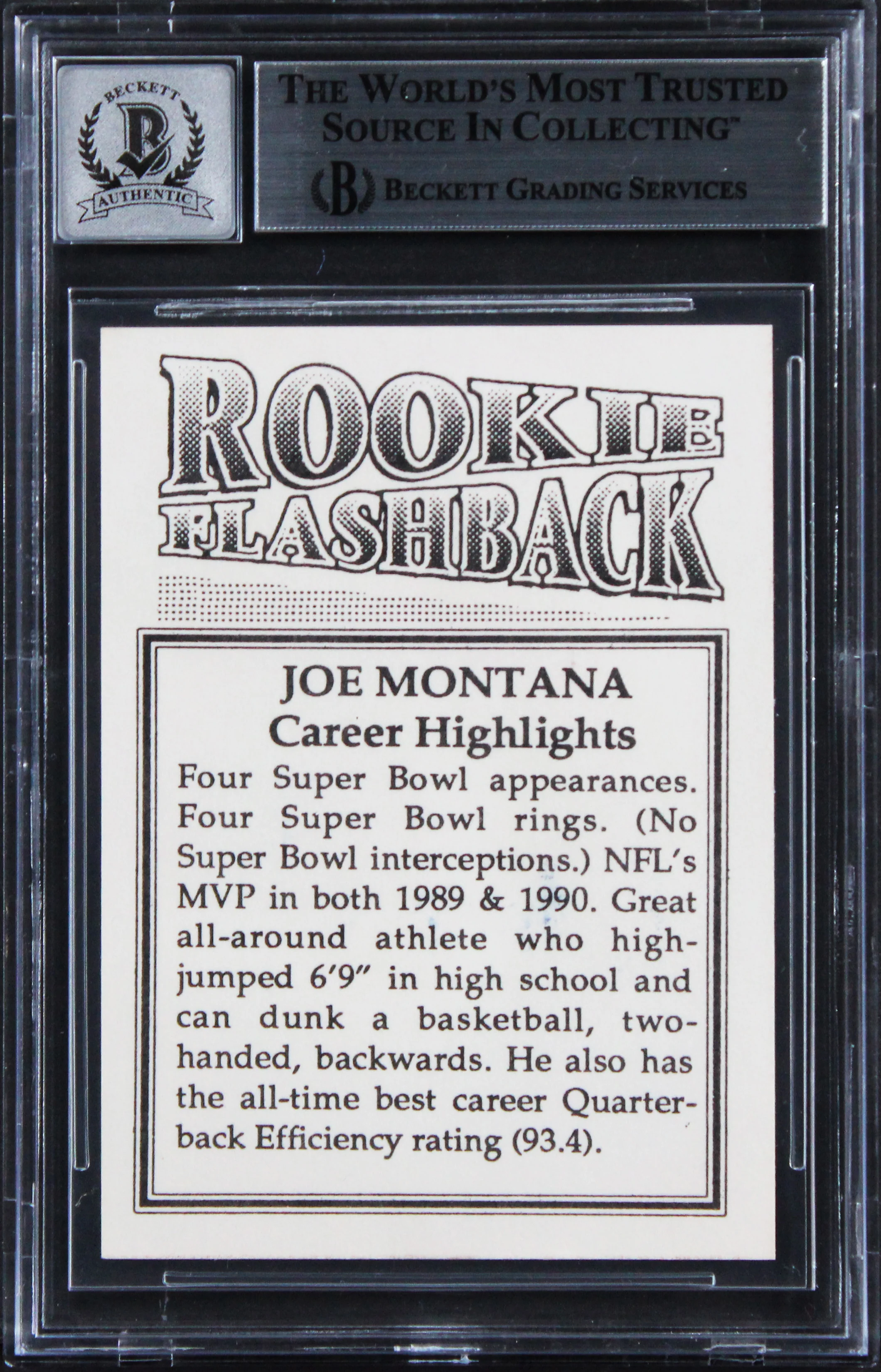 49ers Joe Montana Signed Rookie Flashbacks Card Auto Grade Mint 10! BAS Slabbed - Image 3