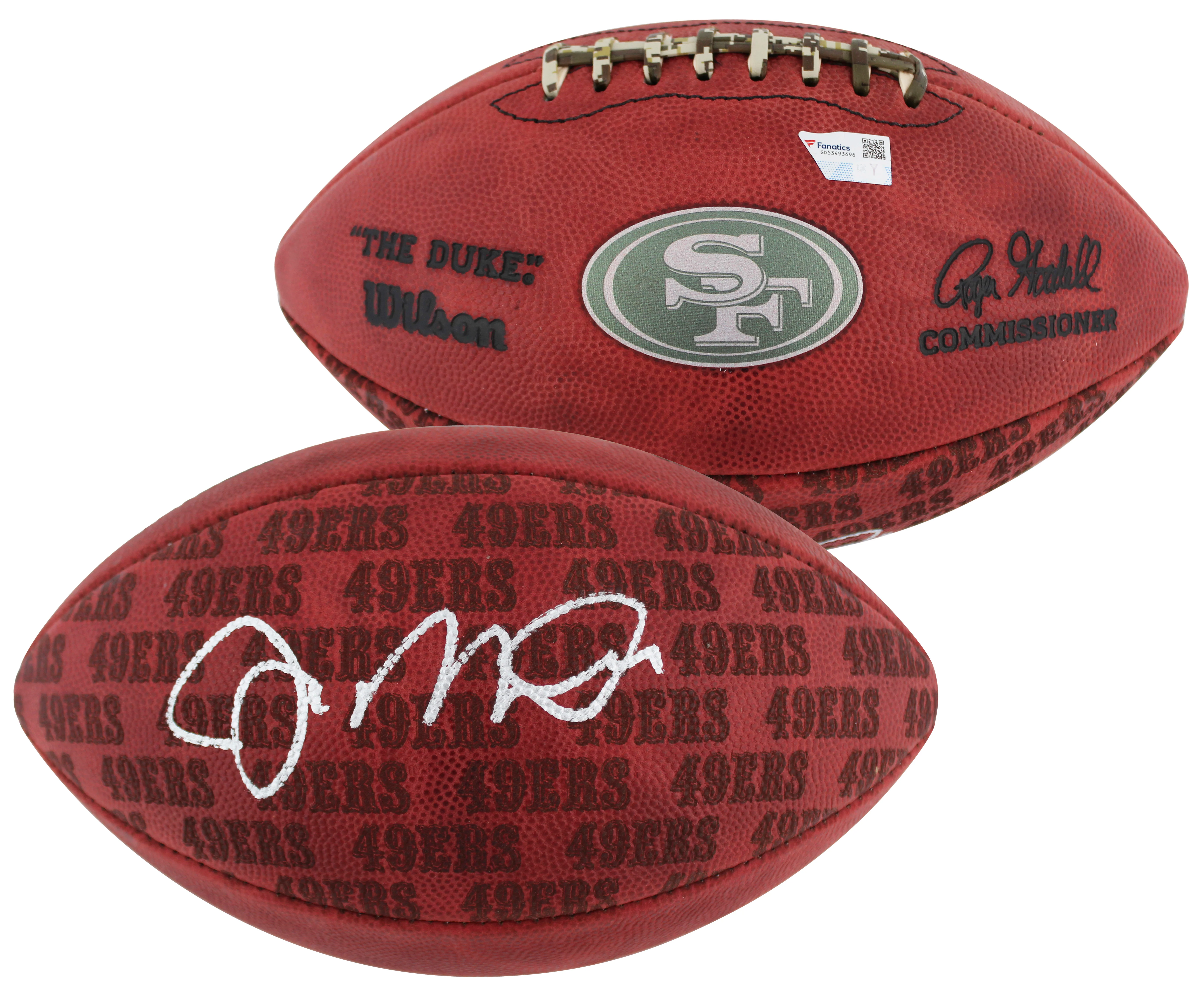 49ers Joe Montana Signed "The Duke" Team Showcase Football W/ Case Fanatics - Image 3