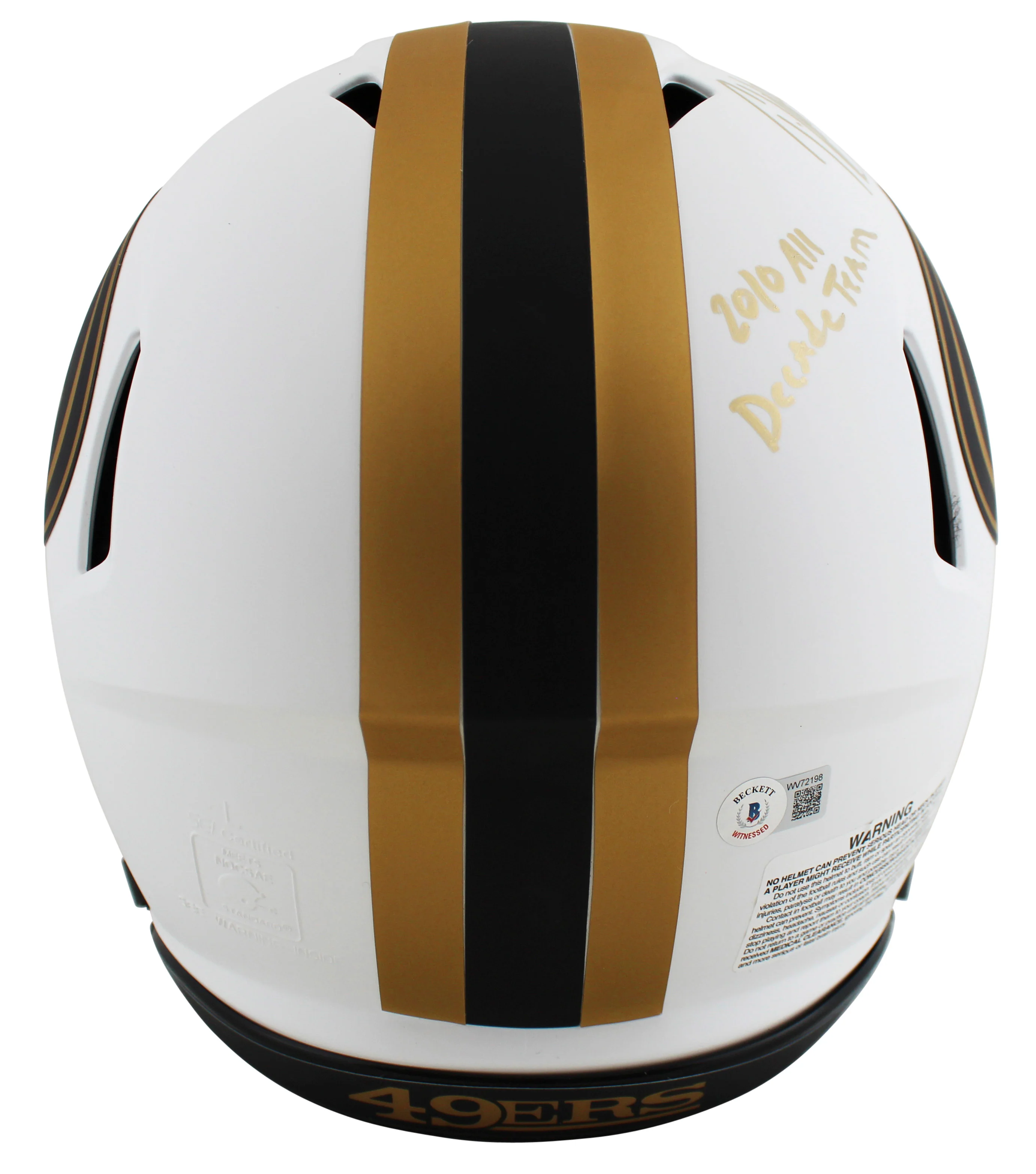 49ers Patrick Willis "3x Insc" Signed Lunar F/S Speed Proline Helmet W/ Case BAS - Image 4