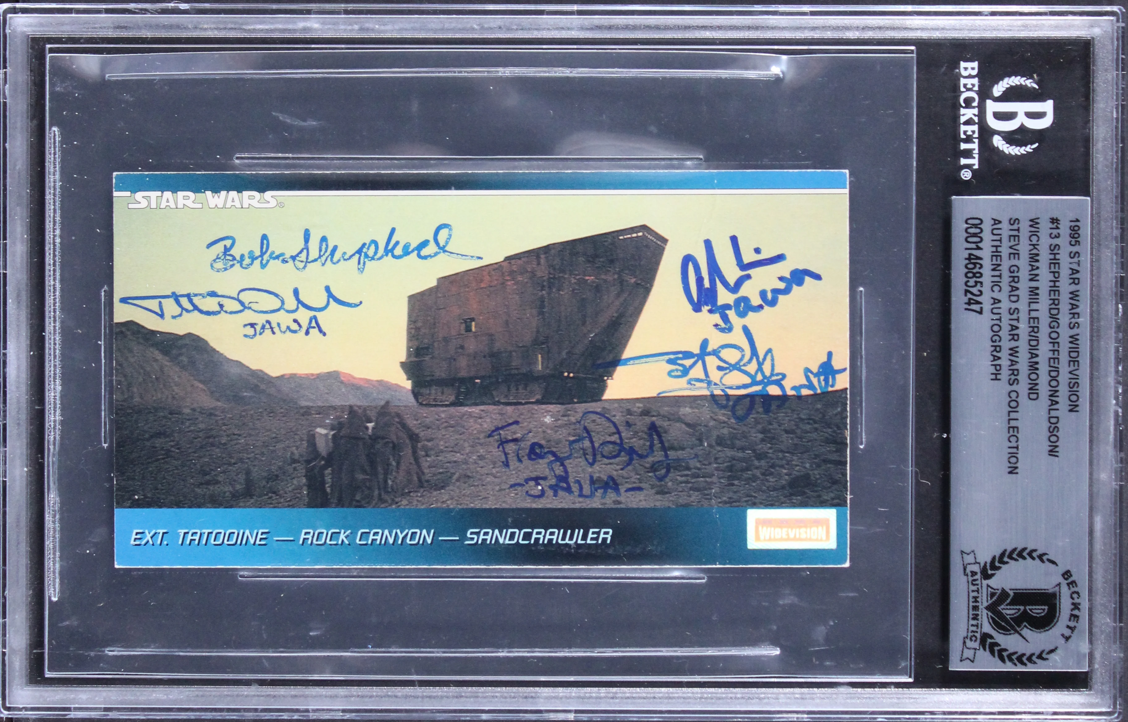 (5) Shepherd, Diamond +3 Signed 1995 Star Wars Widevision #13 Card BAS Slabbed - Image 2