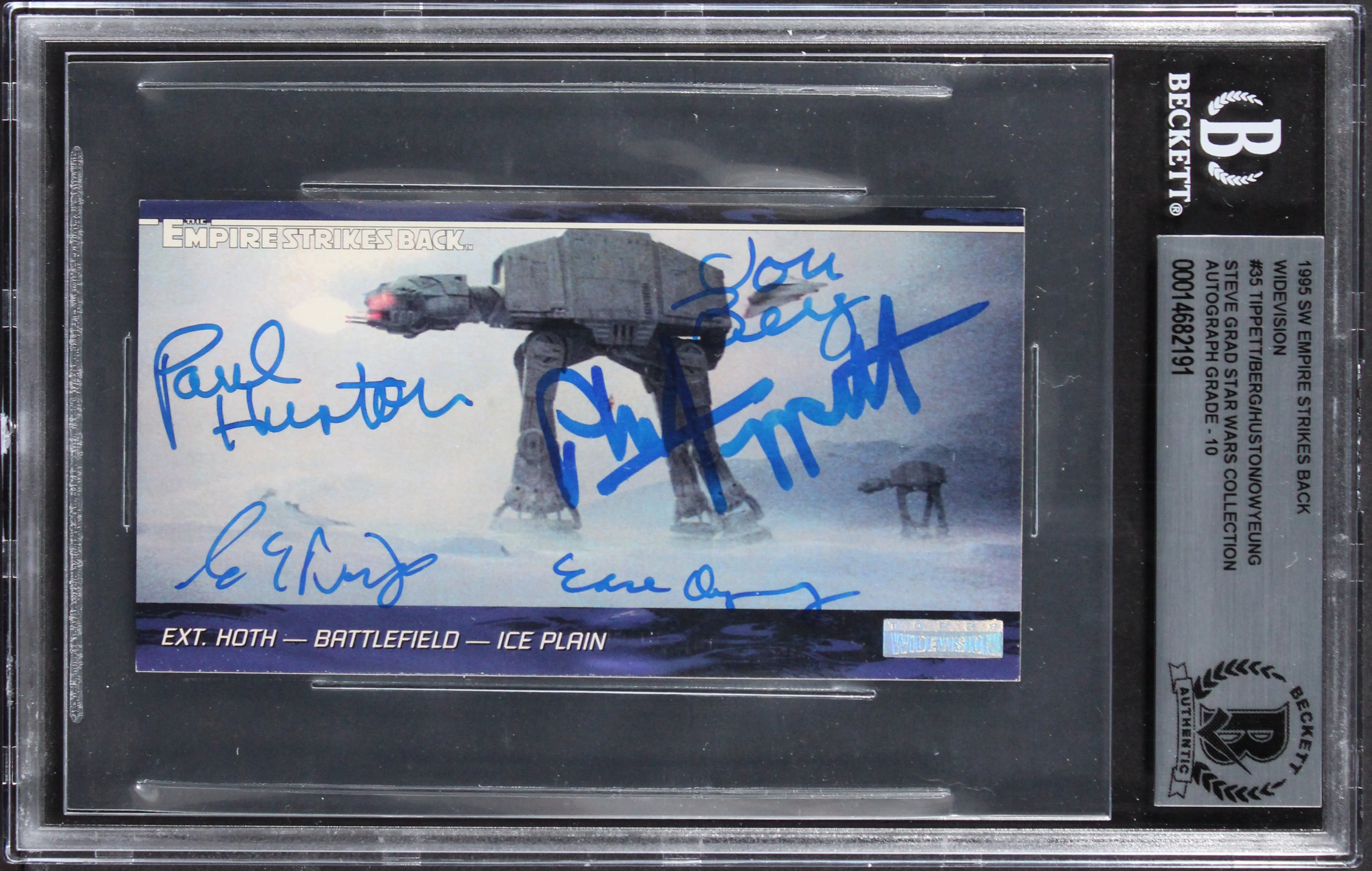 (5) Tippett +4 Signed 1995 Star Wars ESB Widevision #35 Card Auto 10! BAS Slab - Image 2