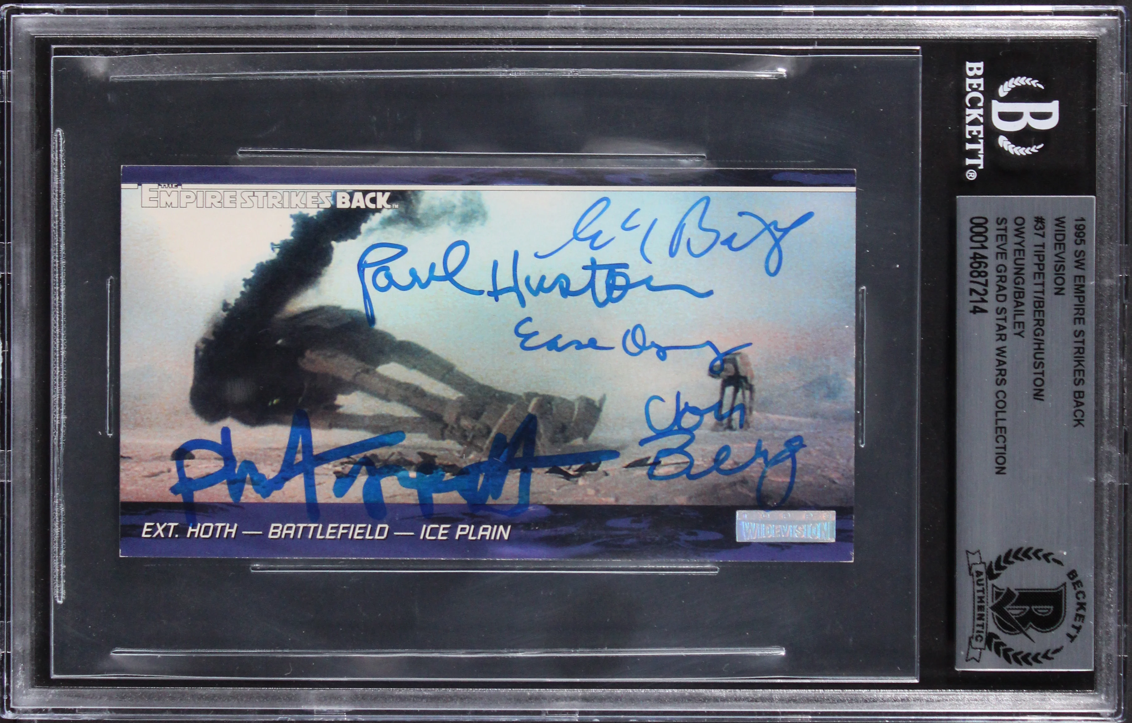 (5) Tippett, Huston +3 Signed 1995 Star Wars ESB Widevision #37 Card BAS Slabbed - Image 2