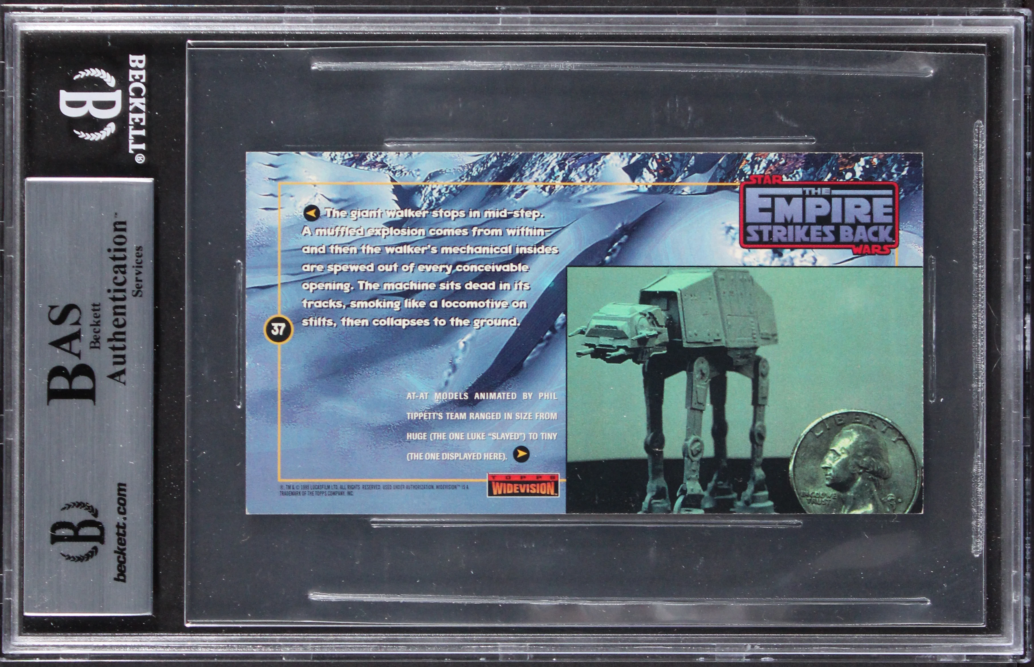 (5) Tippett, Huston +3 Signed 1995 Star Wars ESB Widevision #37 Card BAS Slabbed - Image 3