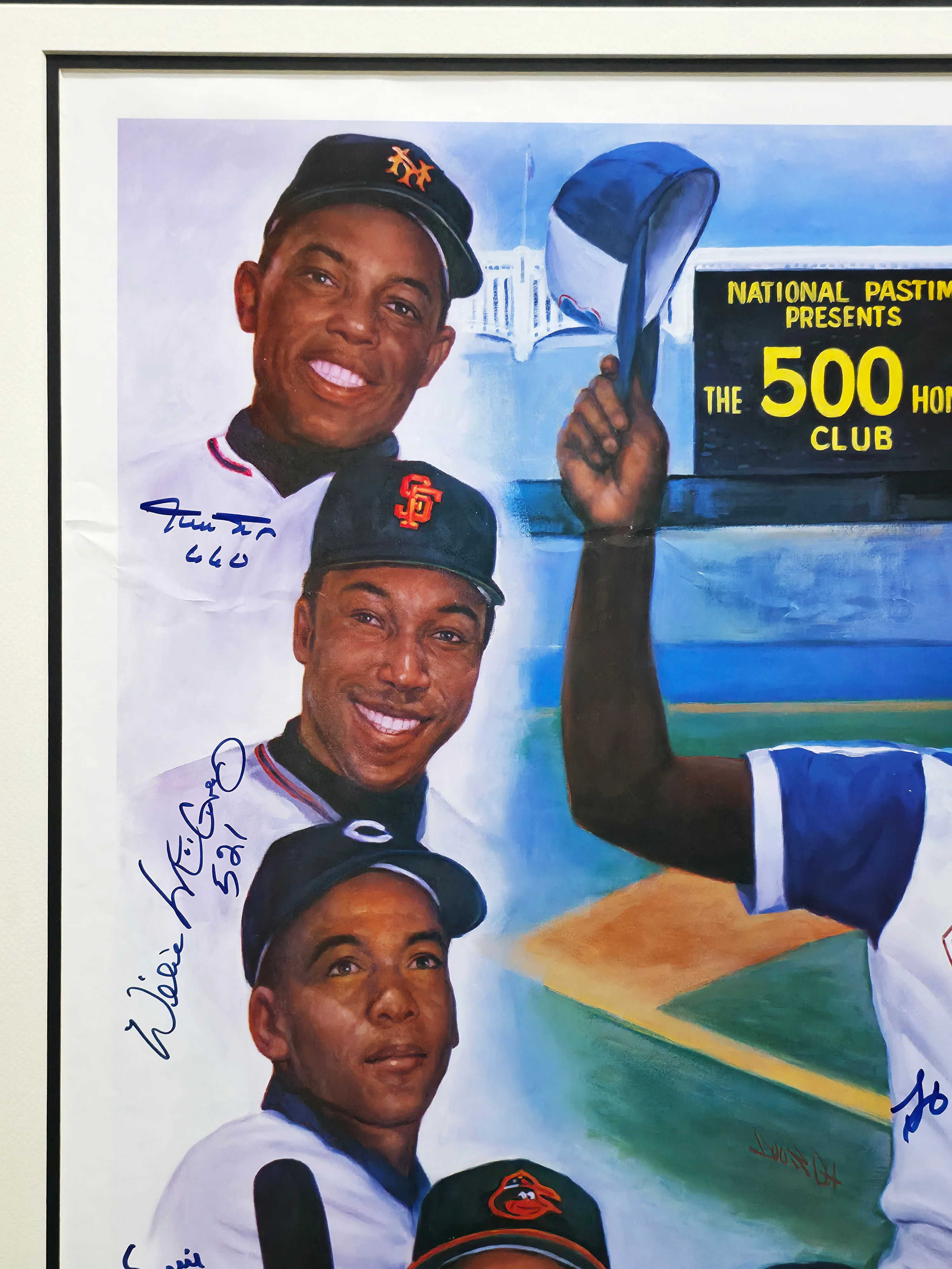 500 Home Run HR Club Autographed Framed 28x30 Photo With 11 Signatures Including Willie Mays & Hank Aaron Beckett BAS #AB08915 - Image 2
