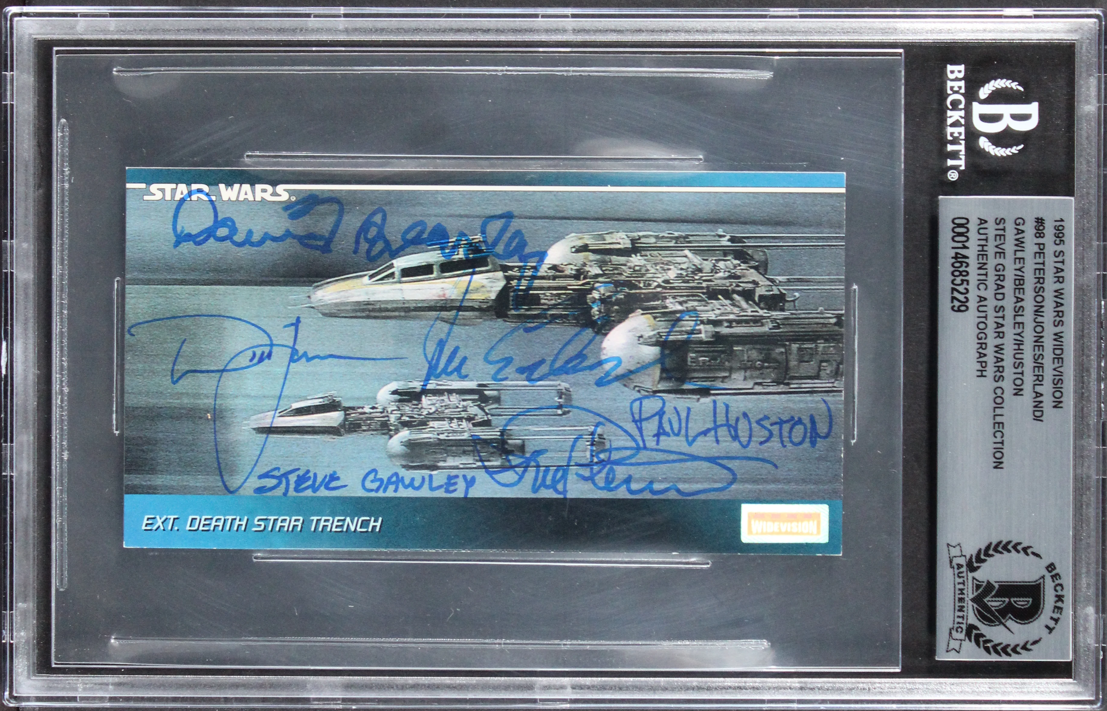 (6) Peterson +5 Authentic Signed 1995 Star Wars Widevision #98 Card BAS Slabbed - Image 2
