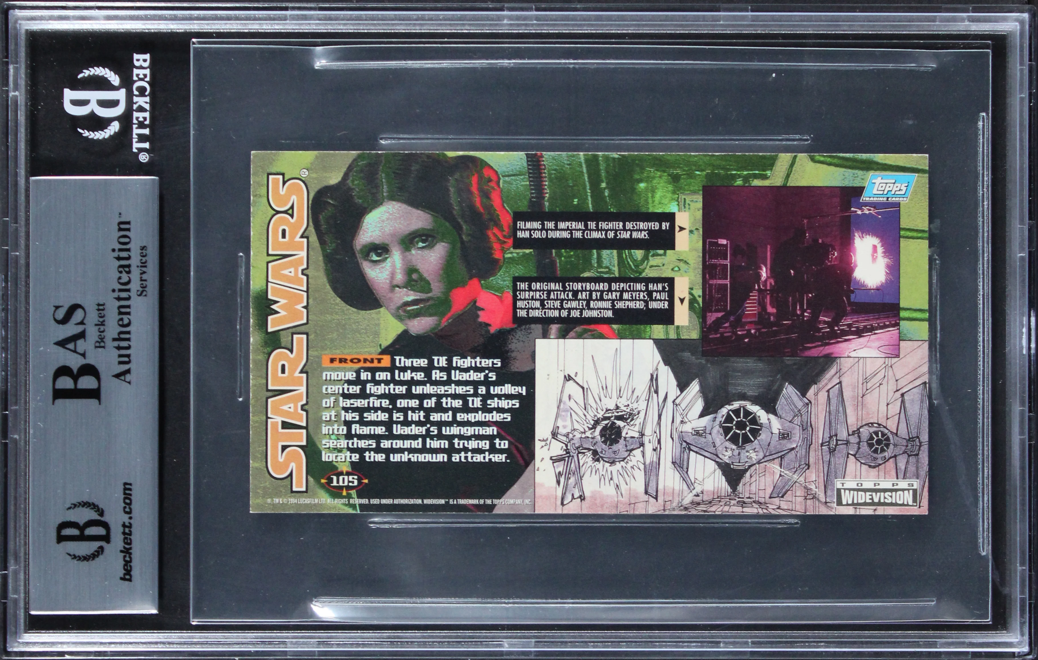 (6) Peterson, Erland +4 Signed 1995 Star Wars Widevision #105 Card BAS Slabbed - Image 3