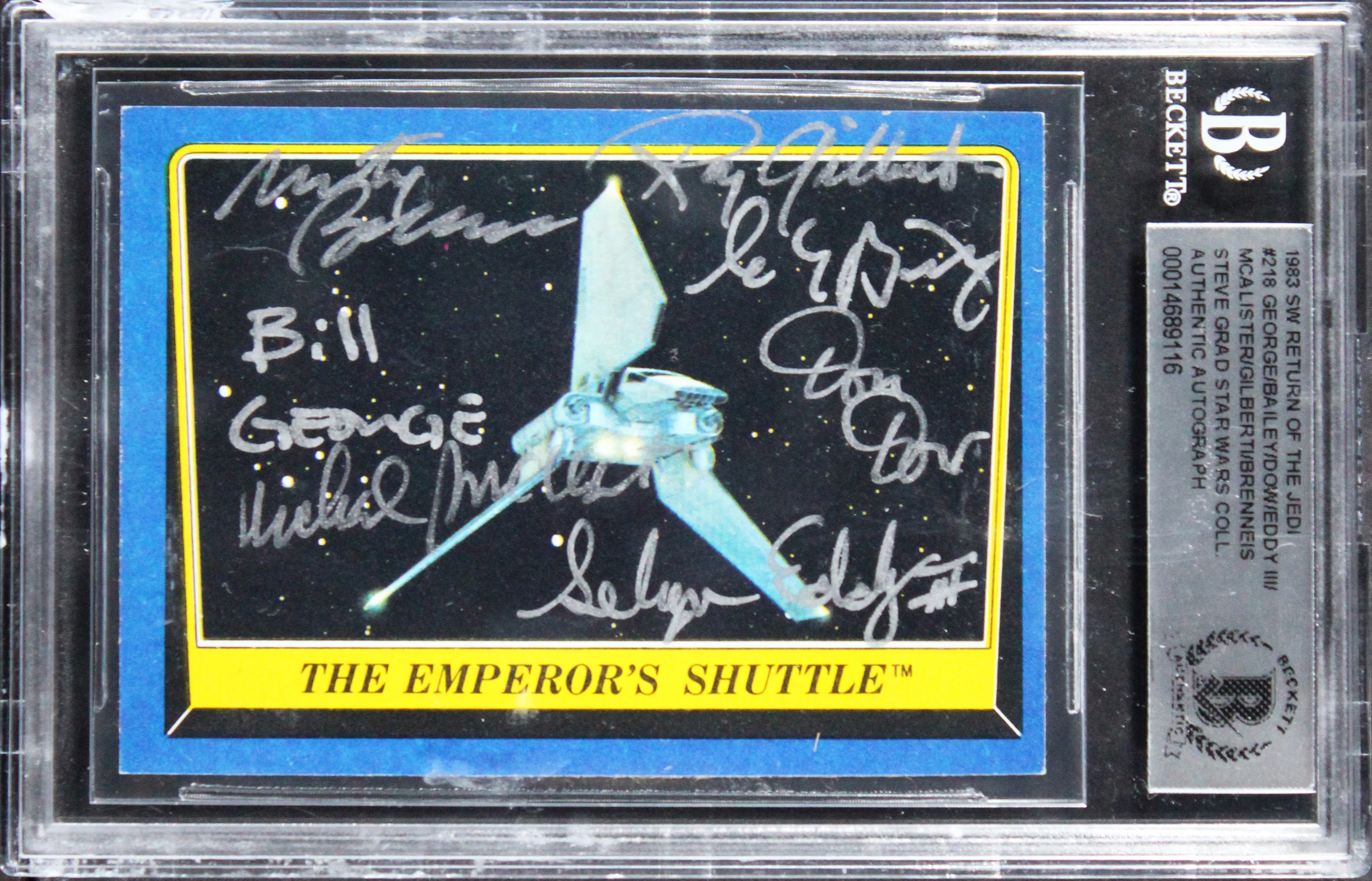 (7) George +6 Signed 1983 Star Wars Return Of The Jedi #218 Card BAS Slabbed - Image 2