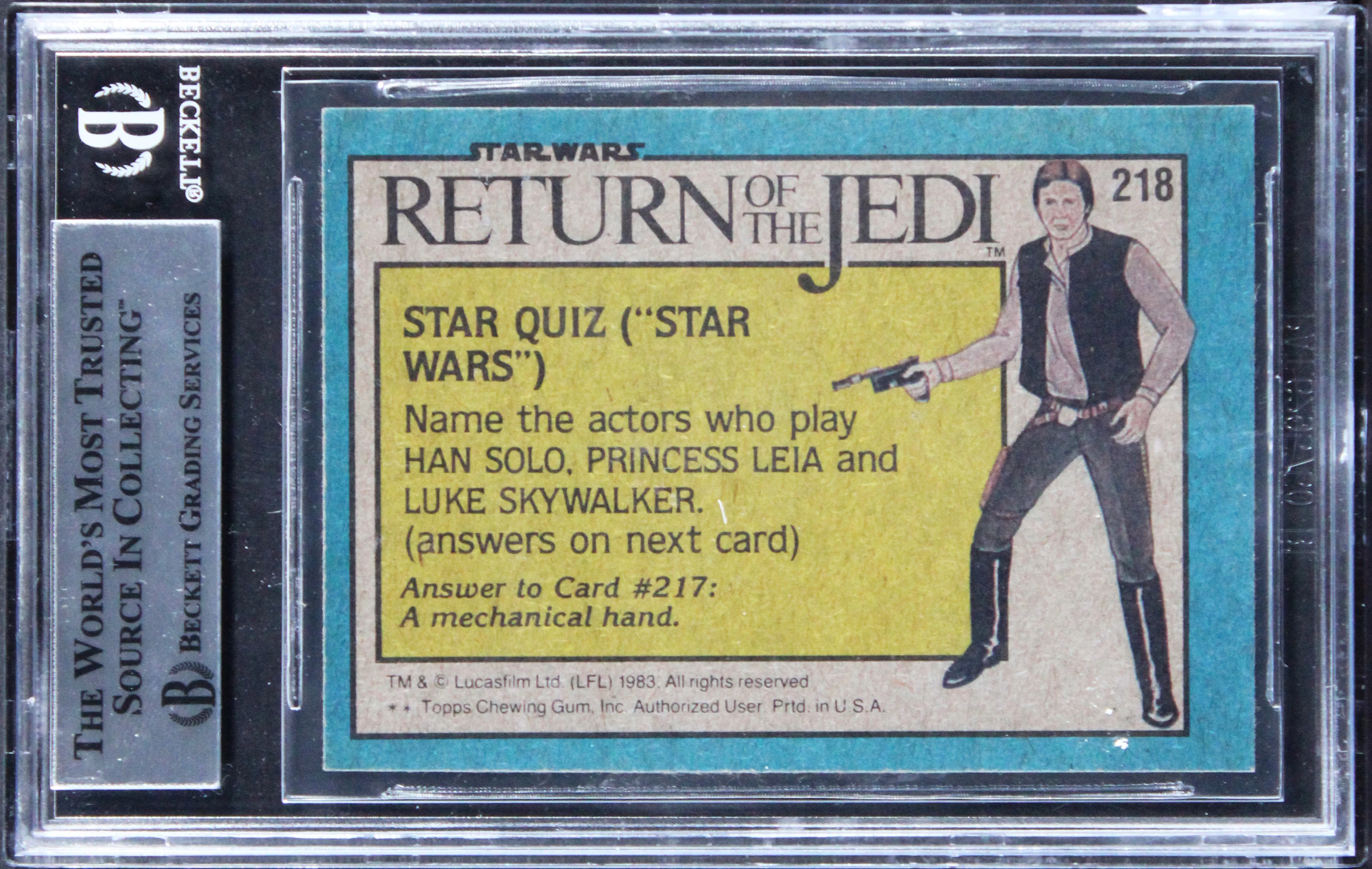 (7) George +6 Signed 1983 Star Wars Return Of The Jedi #218 Card BAS Slabbed - Image 3