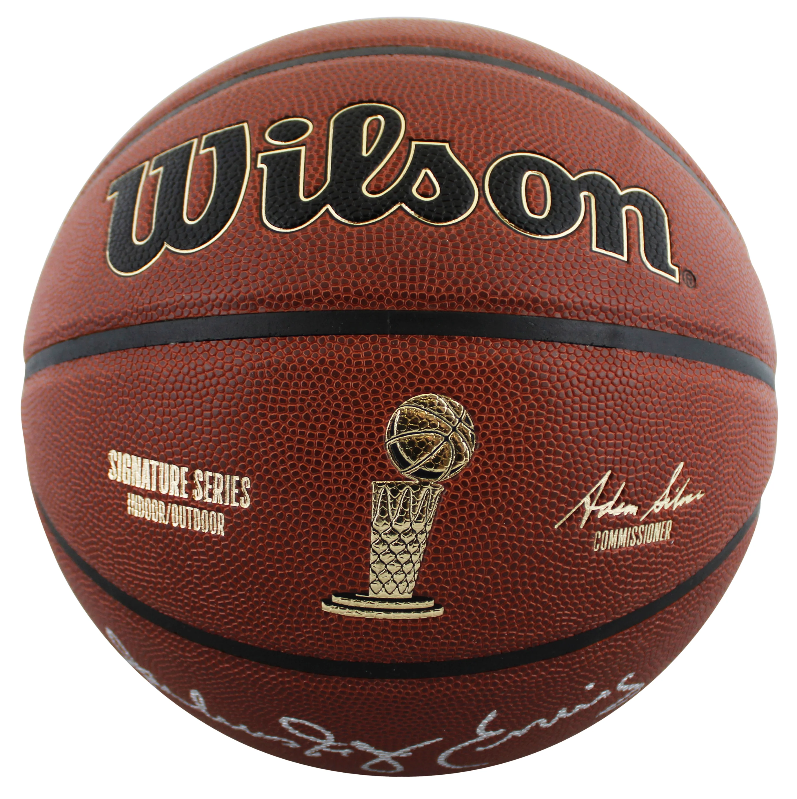 76ers Julius "Dr. J" Erving Signed Wilson Trophy Series Basketball BAS Witnessed - Image 4