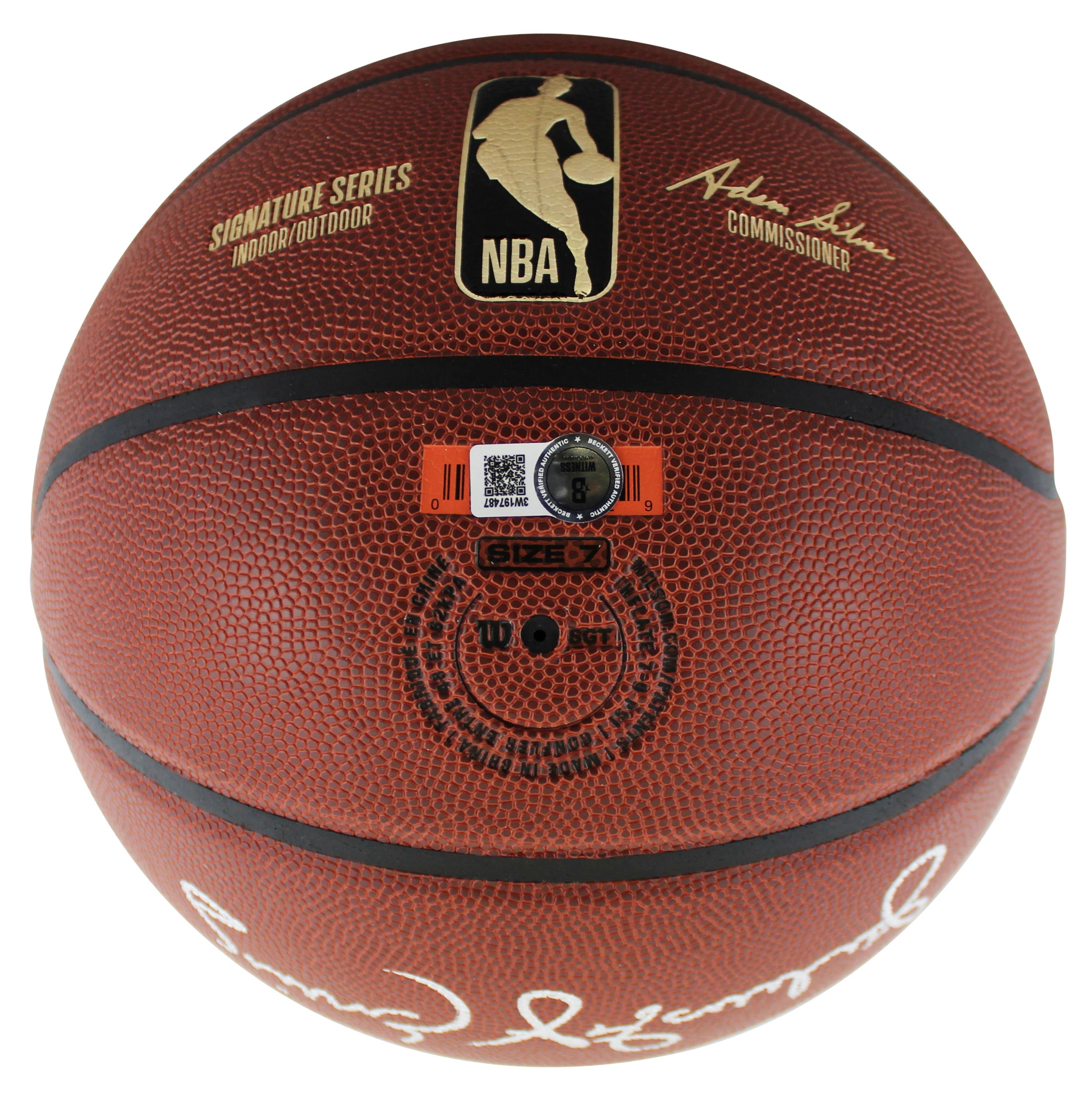 76ers Julius "Dr. J" Erving Signed Wilson Trophy Series Basketball BAS Witnessed - Image 5