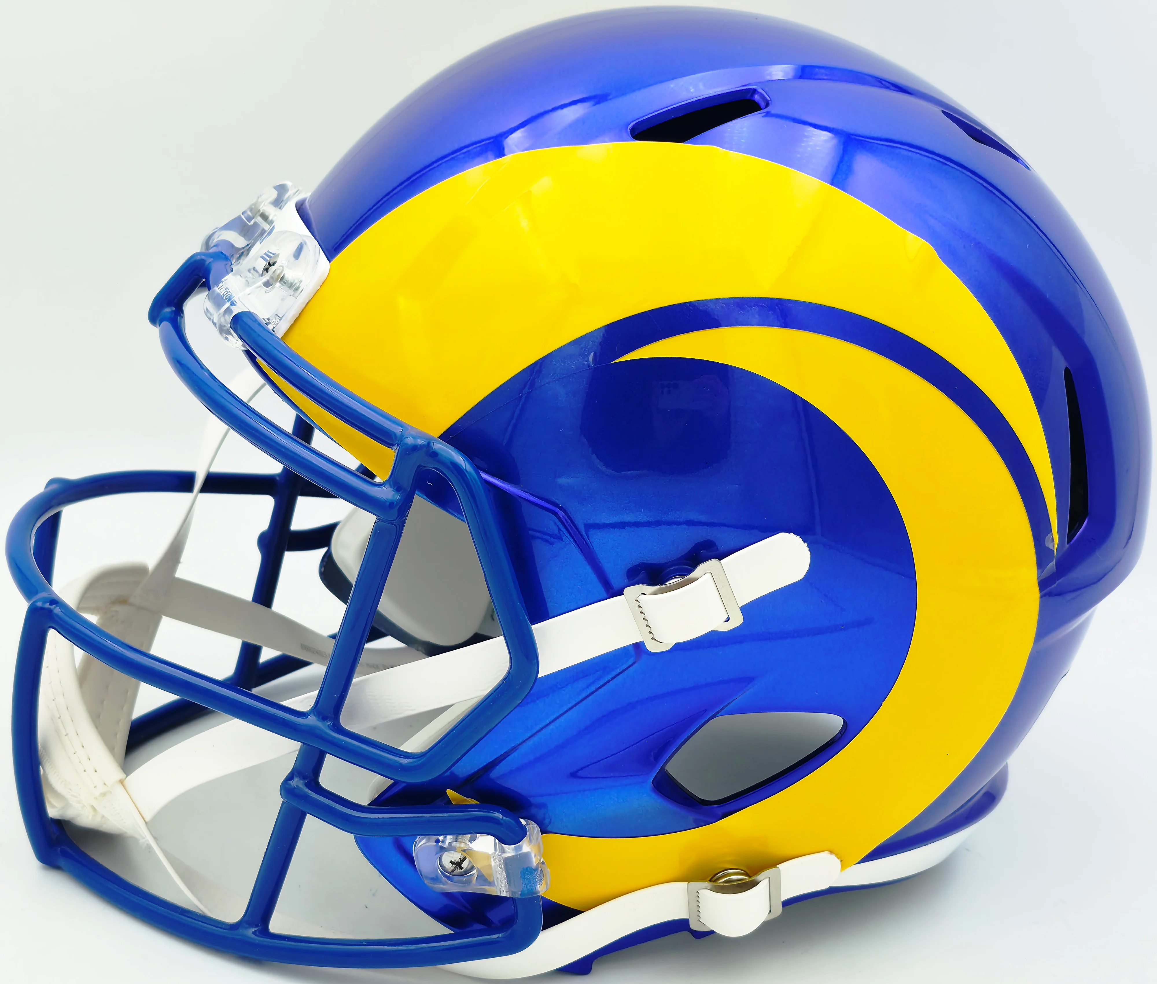 Aaron Donald Autographed Los Angeles Rams 2020 Alternate Blue Full Size Speed Replica Helmet Beckett BAS Witness Stock #261454 - Image 5