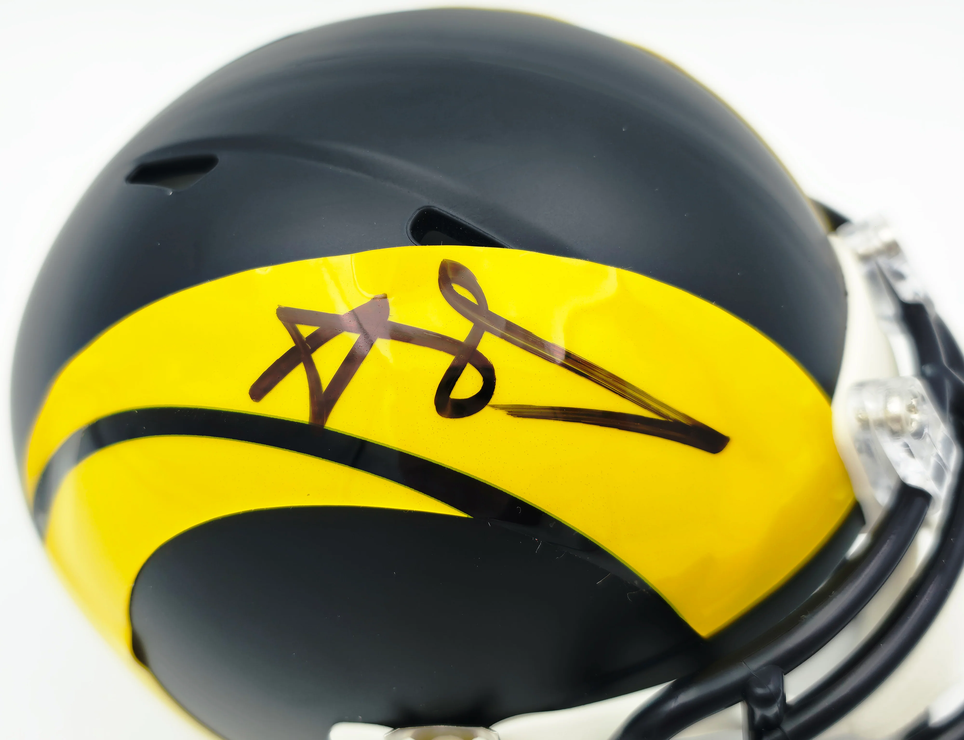 Aaron Donald Autographed Los Angeles Rams Black Rivalries Speed Mini Helmet Beckett BAS Witness Stock #261457 - Image 2