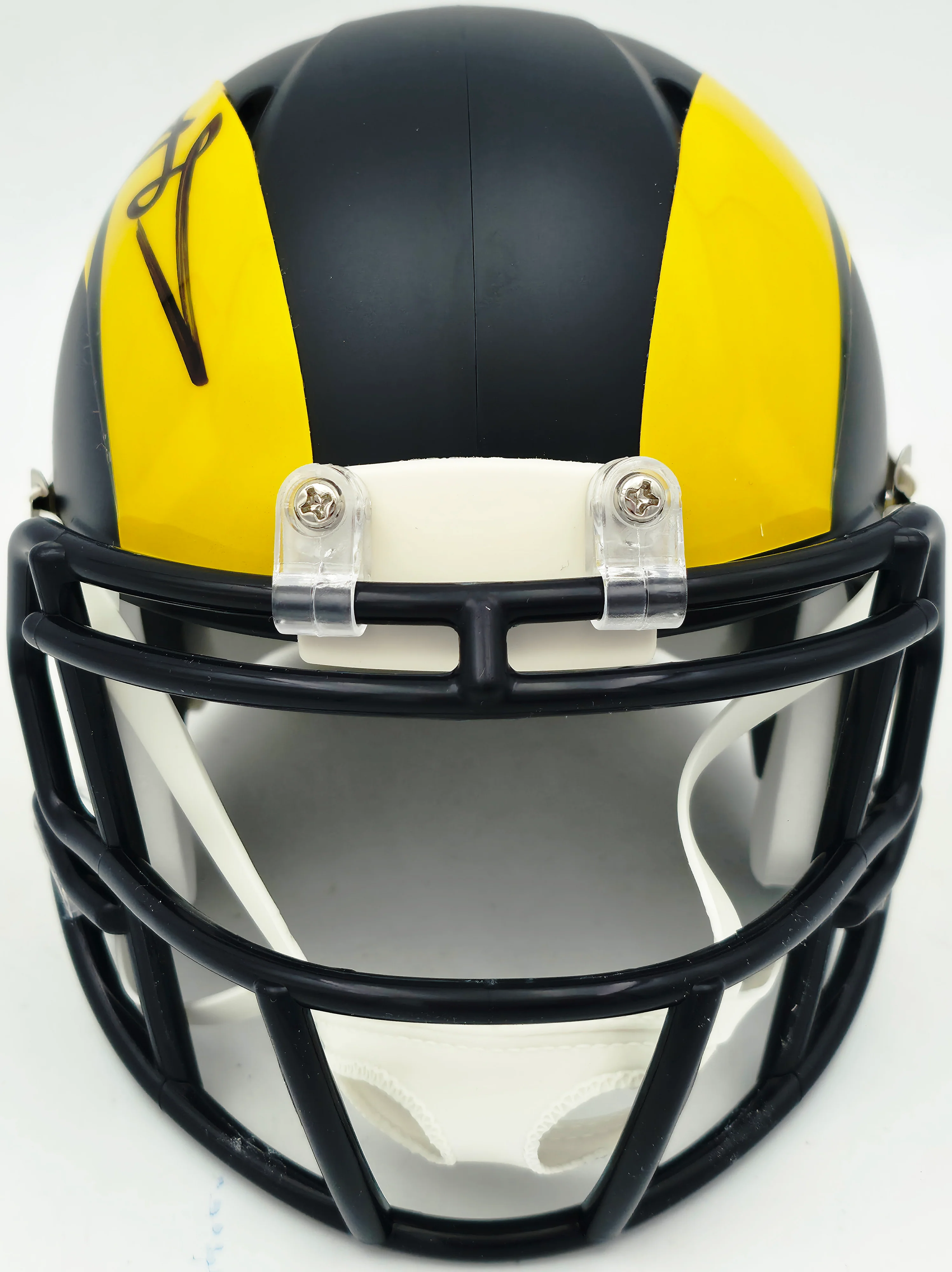 Aaron Donald Autographed Los Angeles Rams Black Rivalries Speed Mini Helmet Beckett BAS Witness Stock #261457 - Image 3