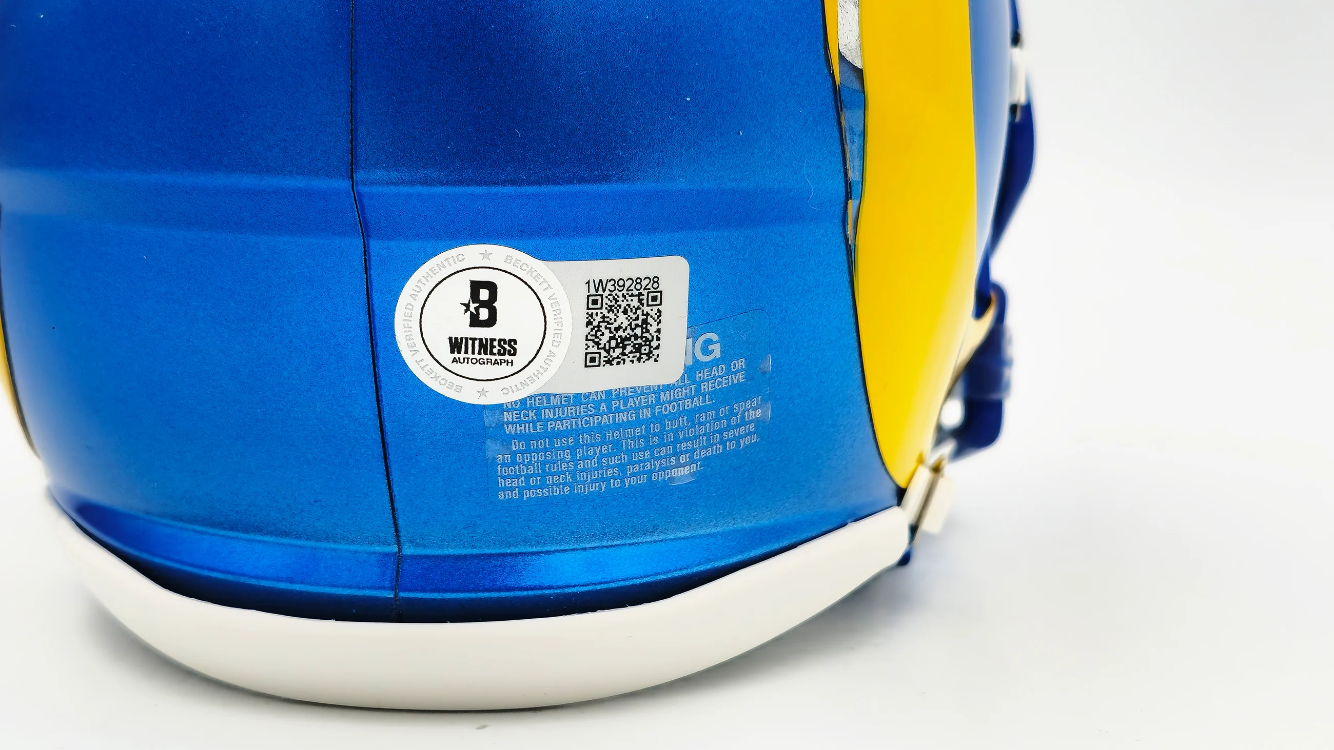 Aaron Donald Autographed Los Angeles Rams Blue Speed Mini Helmet Beckett BAS Witness Stock #224833 - Image 5