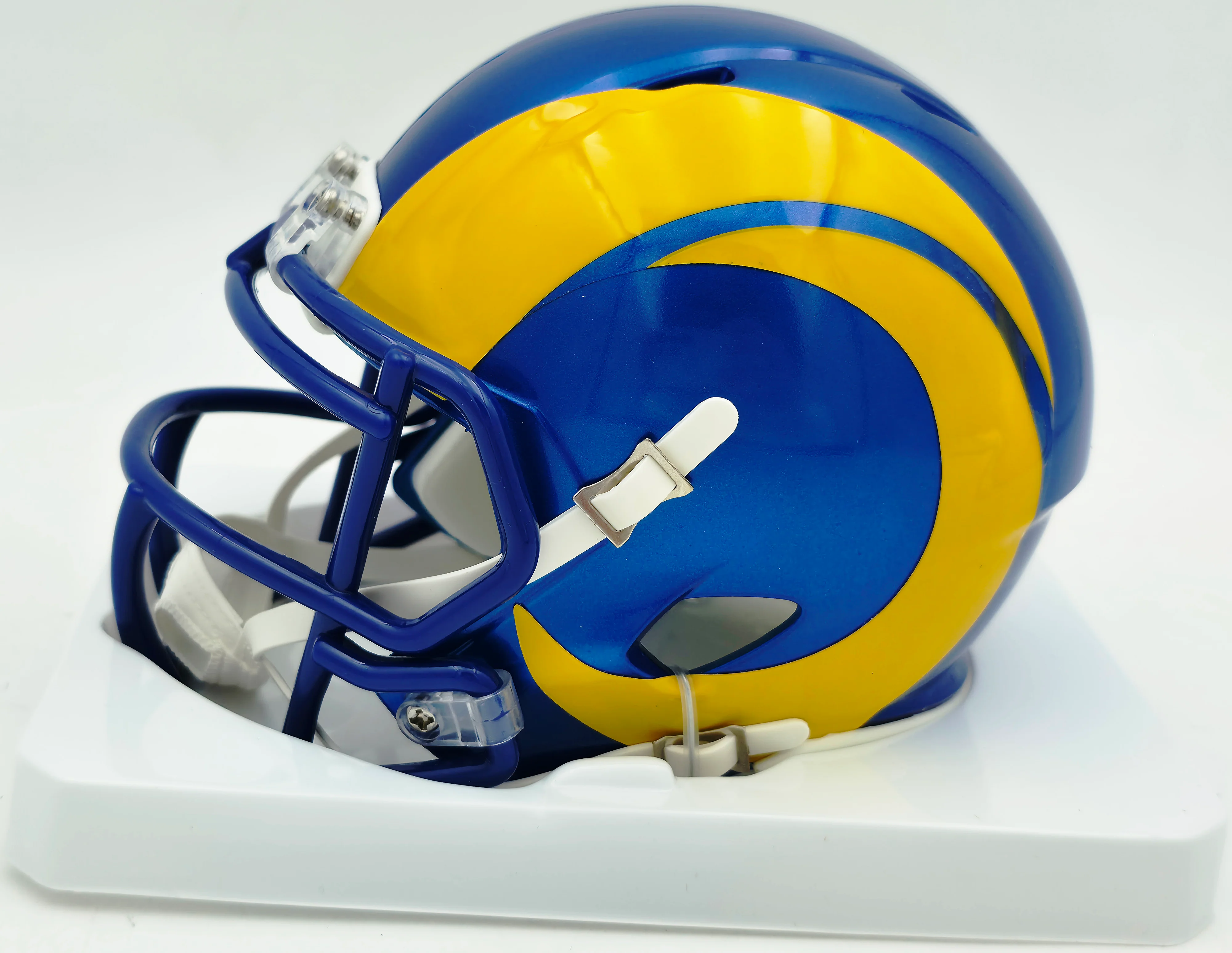 Aaron Donald Autographed Los Angeles Rams Flash Blue Speed Mini Helmet Beckett BAS Witness #4W544970 - Image 4