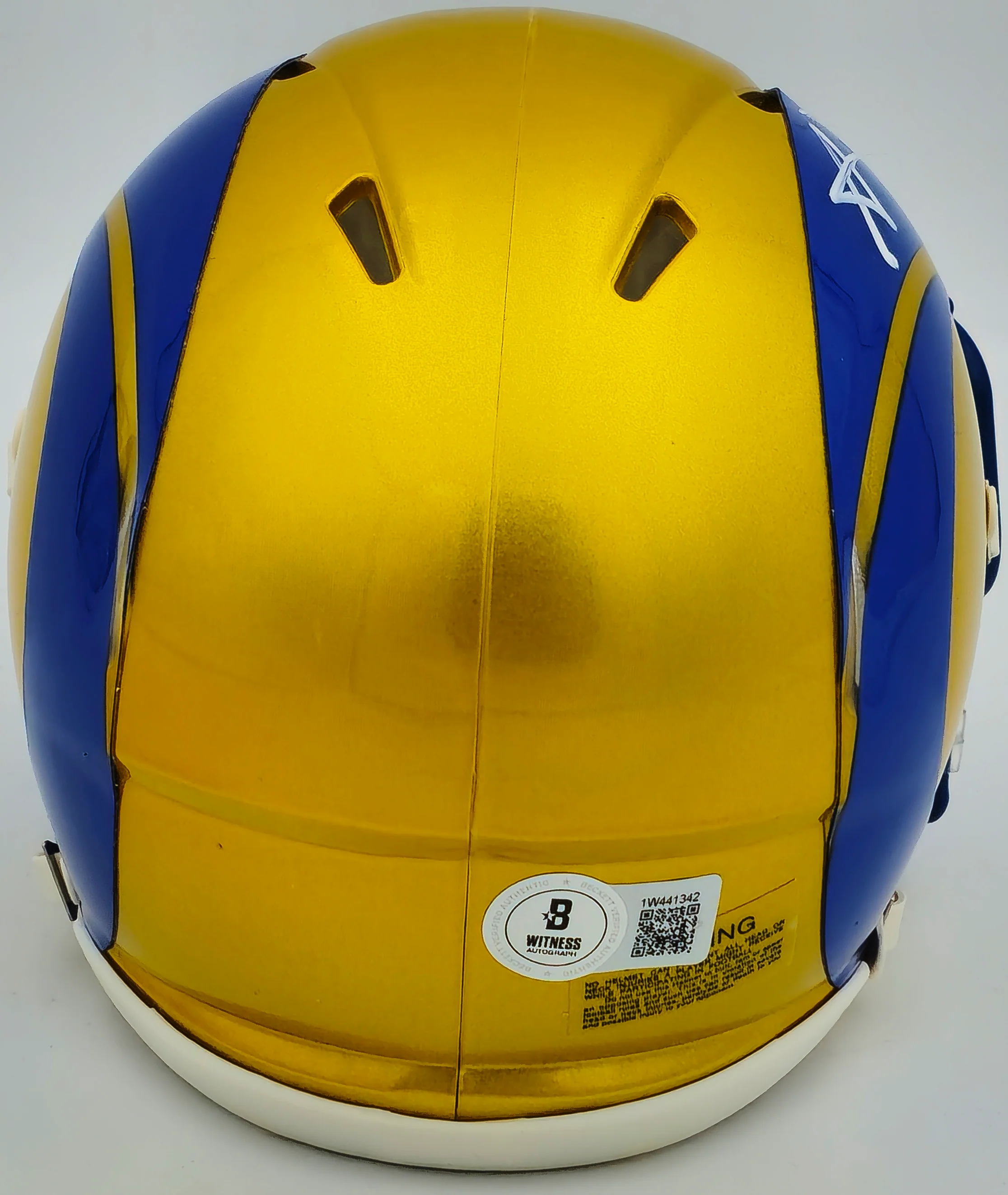 Aaron Donald Autographed Los Angeles Rams Flash Yellow Speed Mini Helmet Beckett BAS Witness Stock #224831 - Image 4