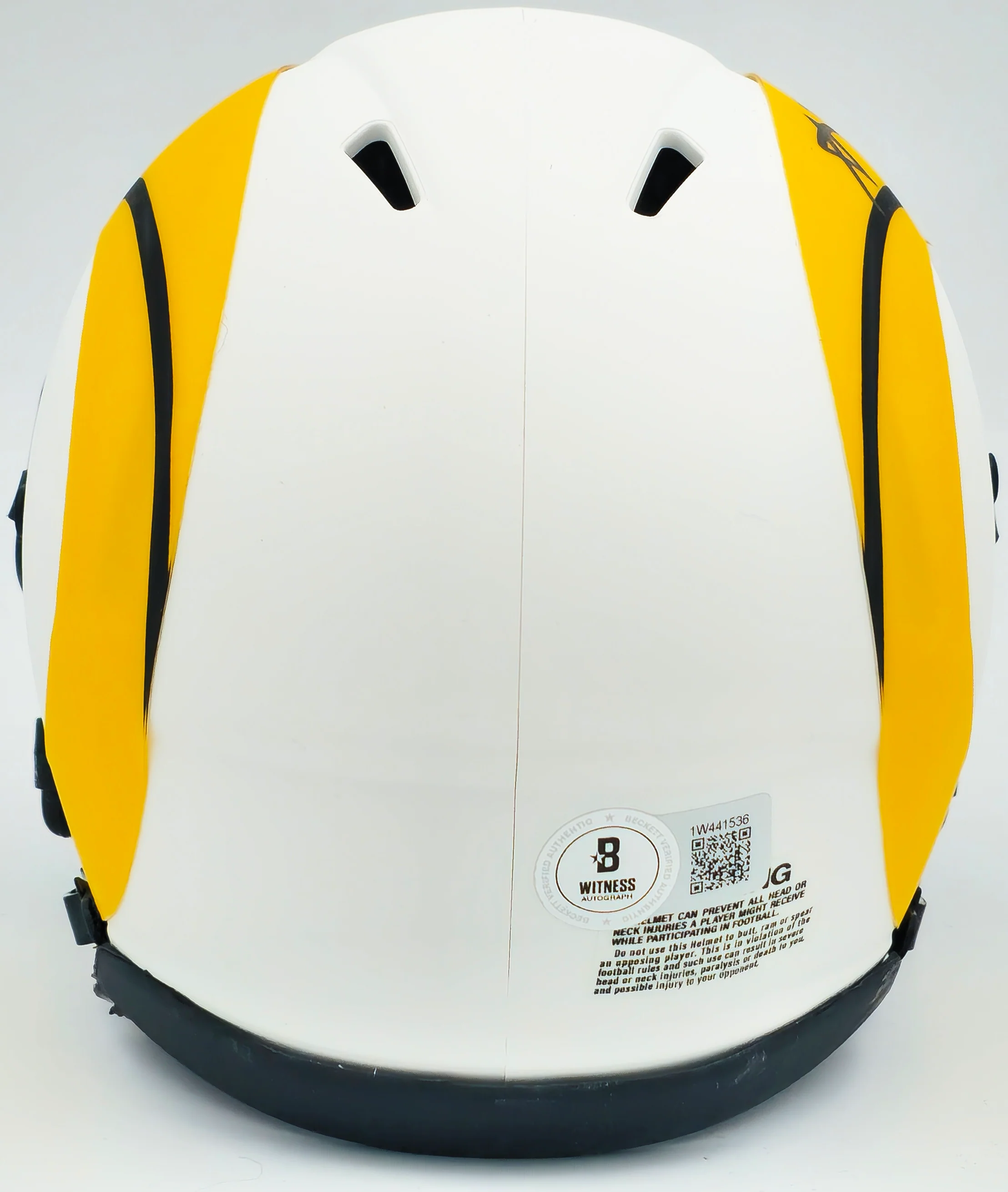 Aaron Donald Autographed Los Angeles Rams Lunar Eclipse White Speed Mini Helmet Beckett BAS Witness Stock #224830 - Image 4