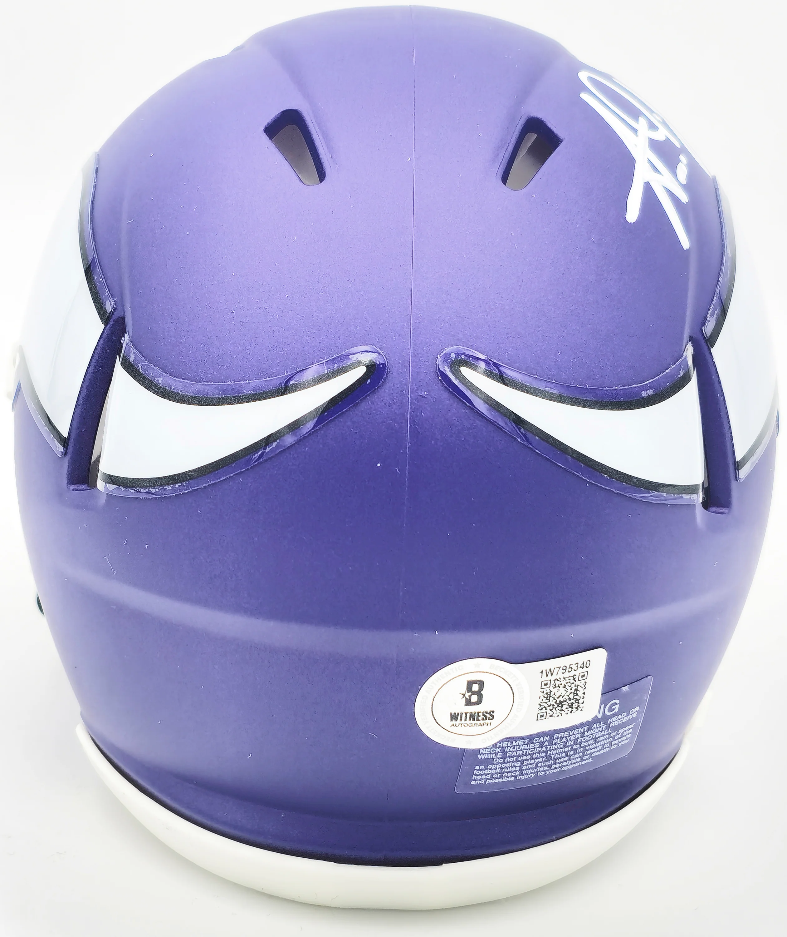 Aaron Jones Autographed Minnesota Vikings Purple Speed Mini Helmet Beckett BAS Witness Stock #228815 - Image 4