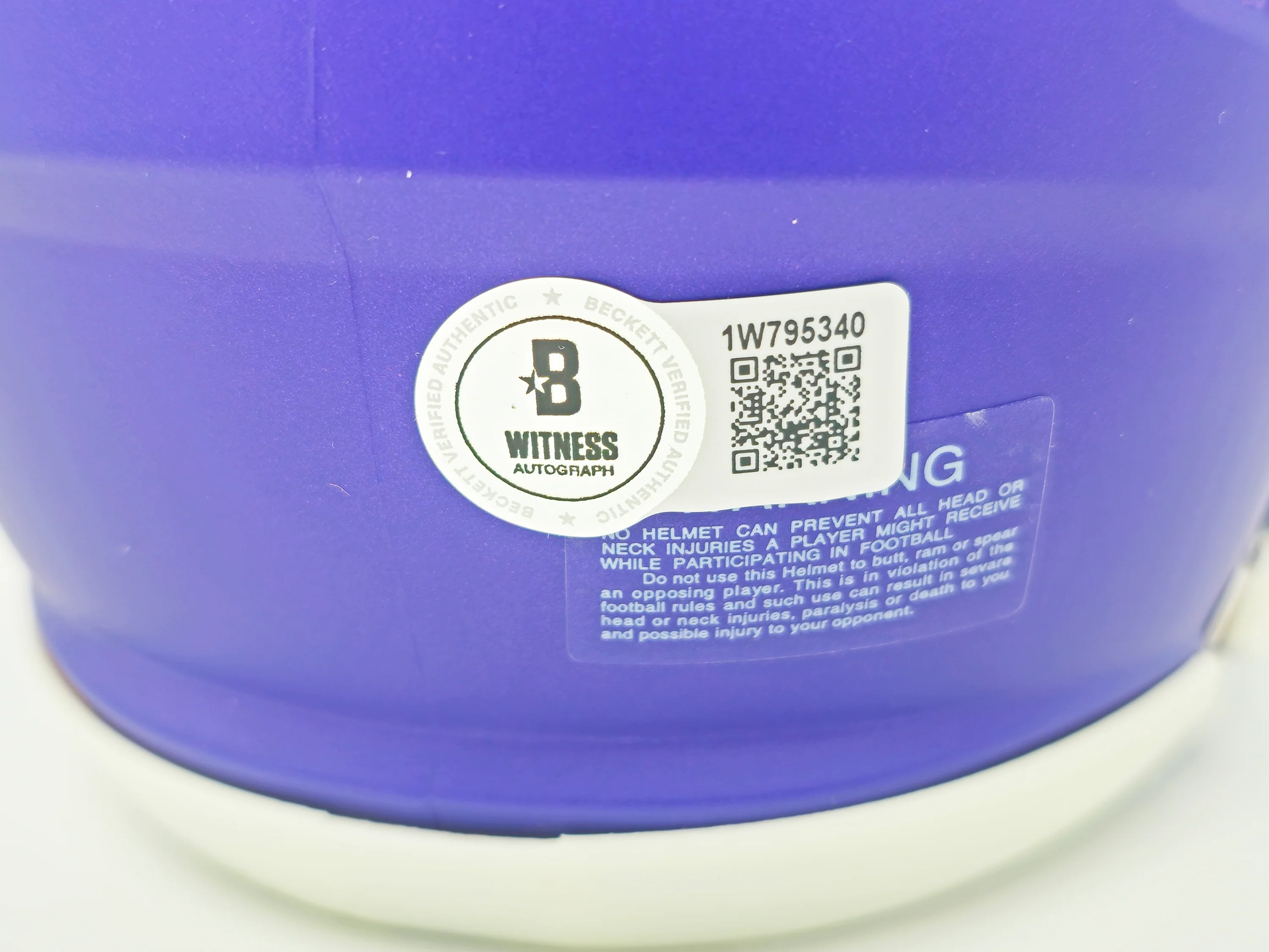 Aaron Jones Autographed Minnesota Vikings Purple Speed Mini Helmet Beckett BAS Witness Stock #228815 - Image 5
