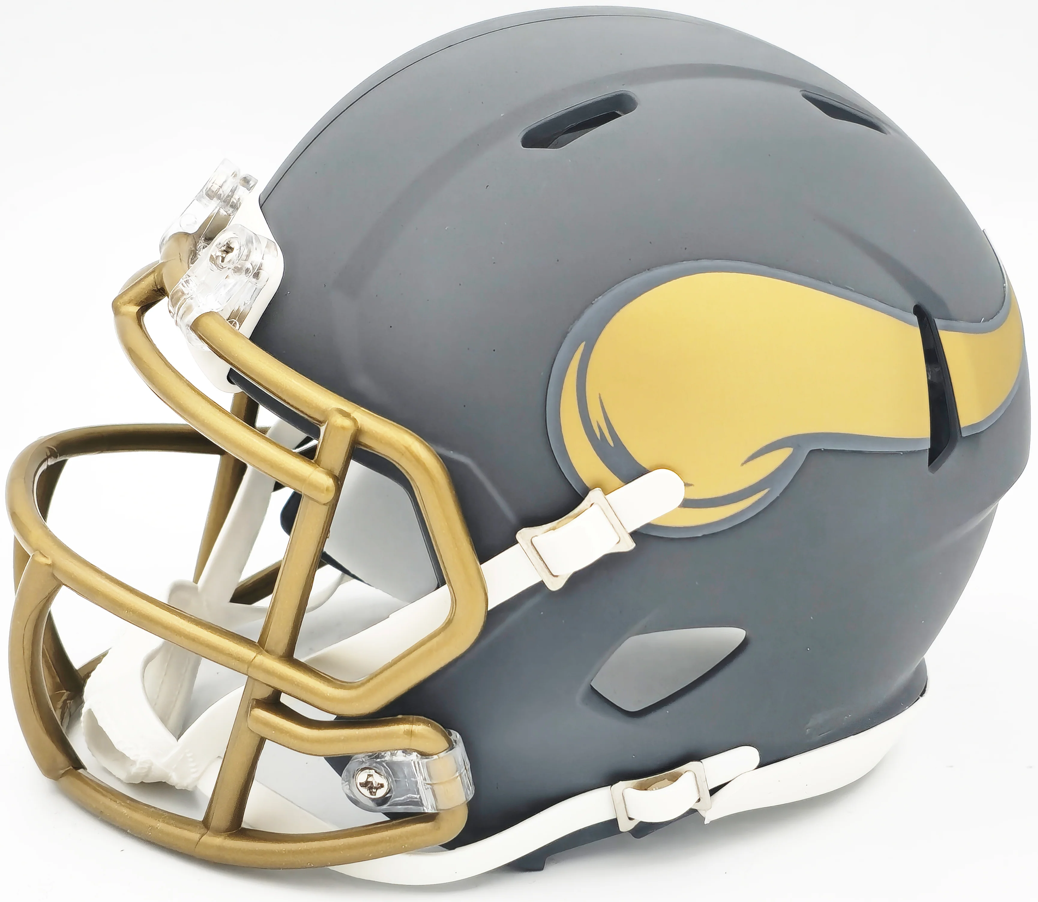 Aaron Jones Autographed Minnesota Vikings Slate Silver Speed Mini Helmet Beckett BAS Witness Stock #228816 - Image 5