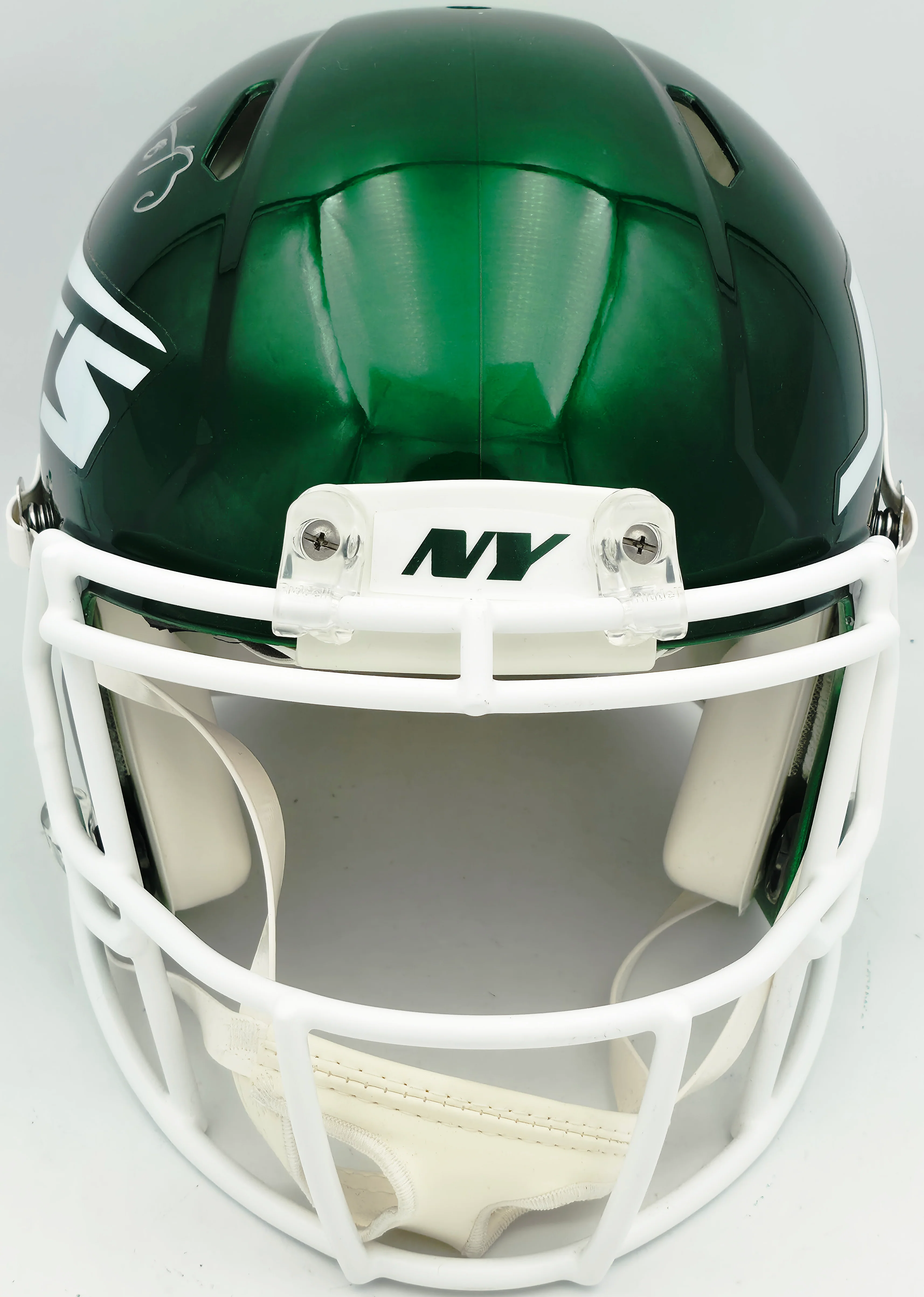 Aaron Rodgers & Garrett Wilson Autographed New York Jets 2024 Alternate Green Full Size Speed Authentic Helmet Fanatics Holo Stock #257003 - Image 3