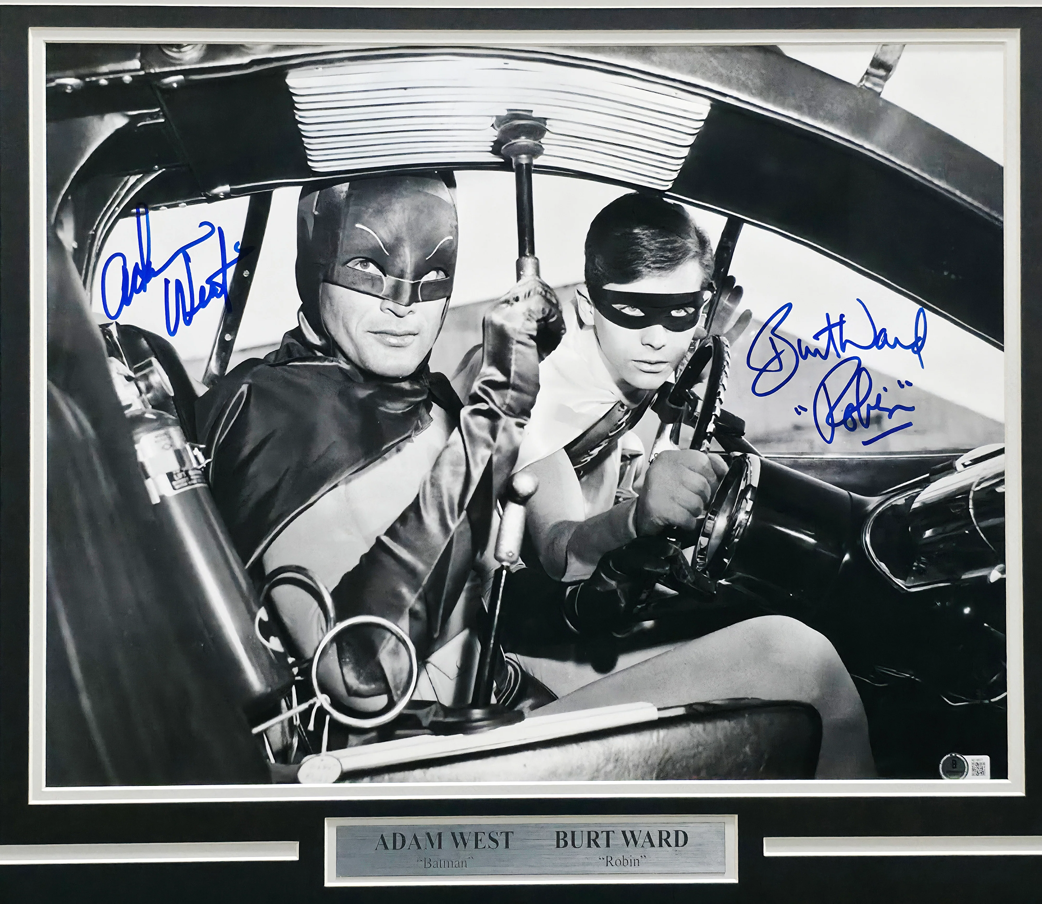 Adam West & Burt Ward Autographed Framed 16x20 Photo Batman & Robin Beckett BAS #AE16677 - Image 2