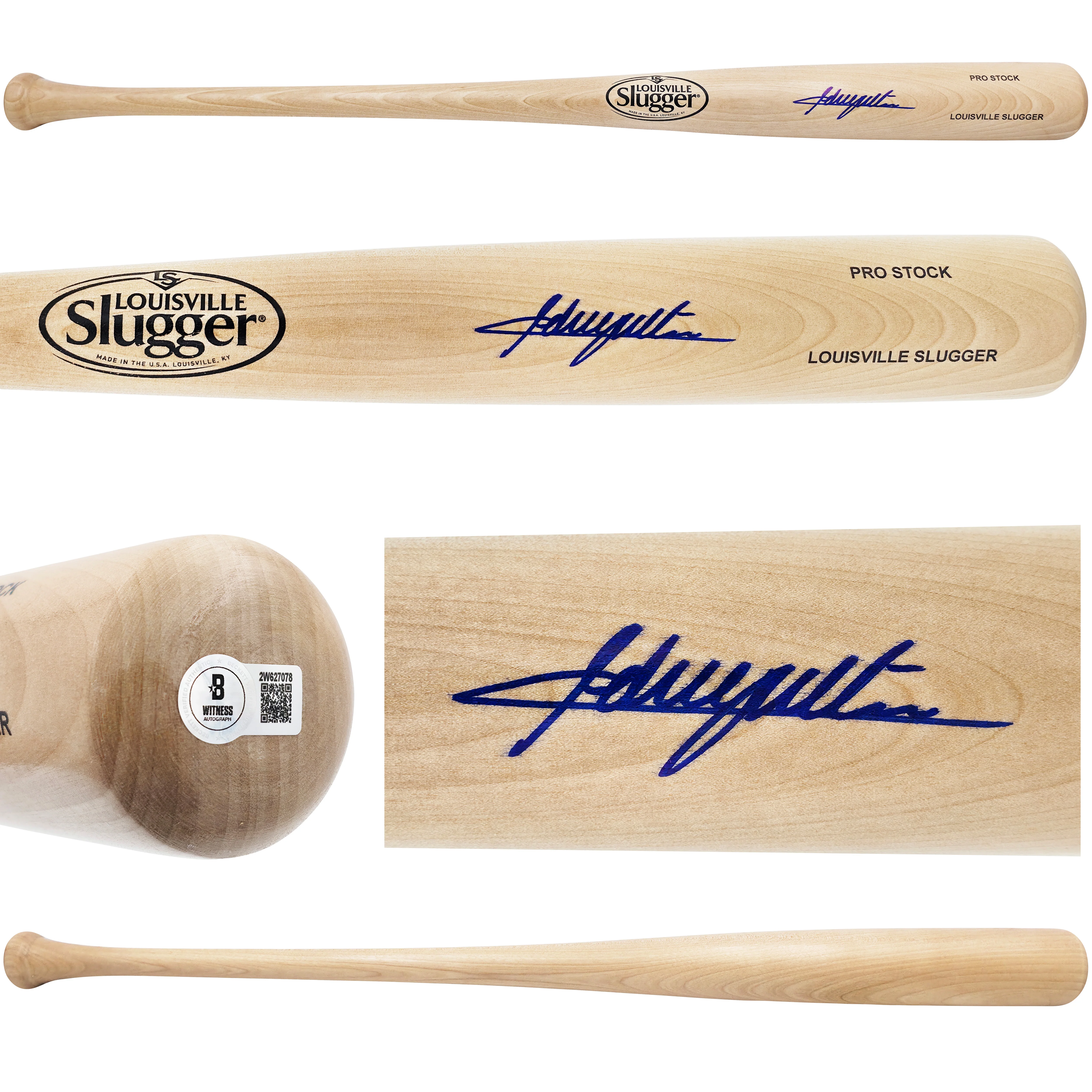 Adrian Beltre Autographed Blonde Louisville Slugger Pro Stock Baseball Bat Texas Rangers Beckett BAS Witness Stock #239823