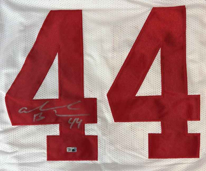 Ahmad Bradshaw New York Signed White Football Jersey Sports Integrity - Image 2