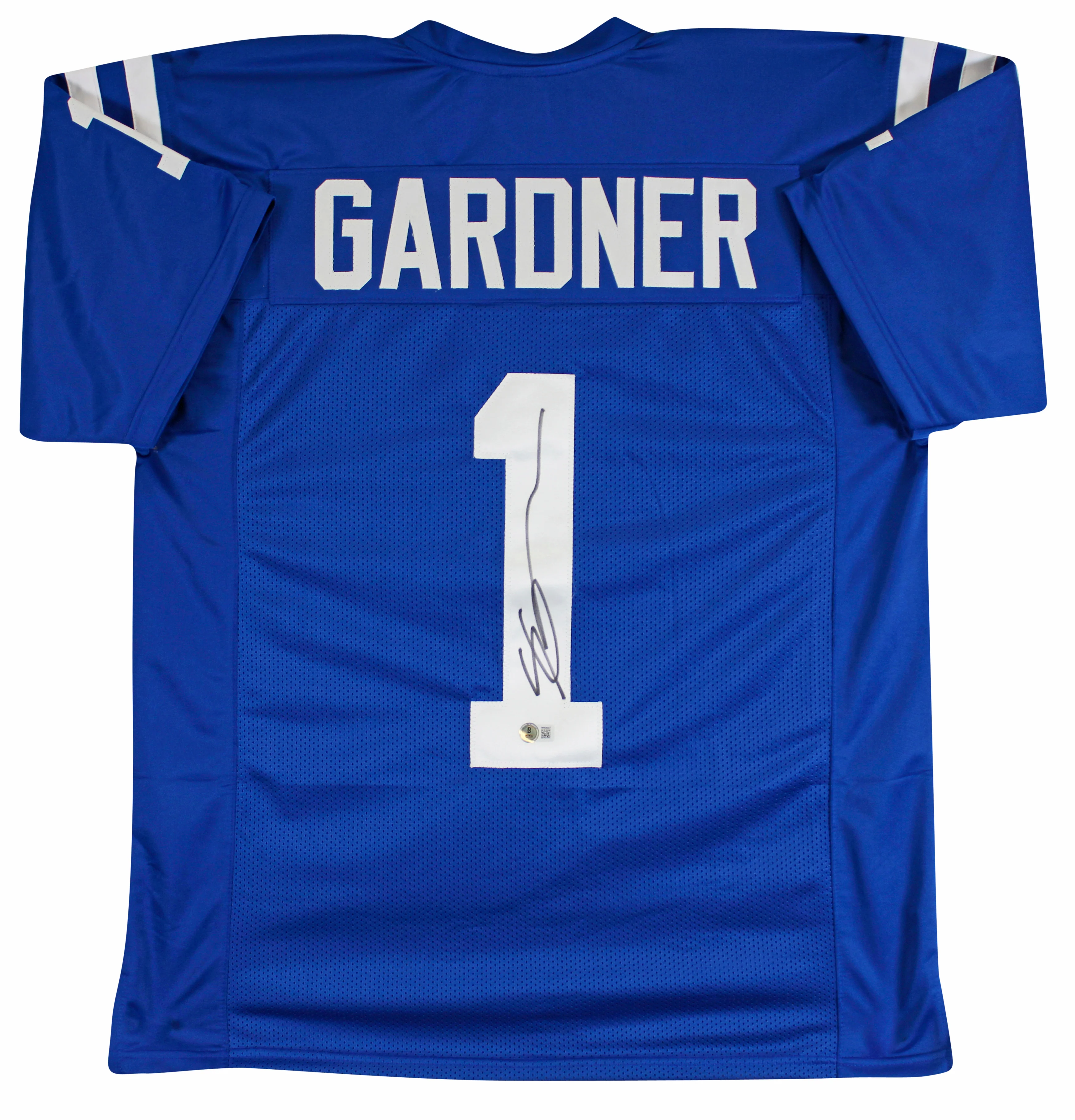 Ahmad "Sauce" Gardner Authentic Signed Blue Pro Style Jersey BAS Witnessed - Image 2